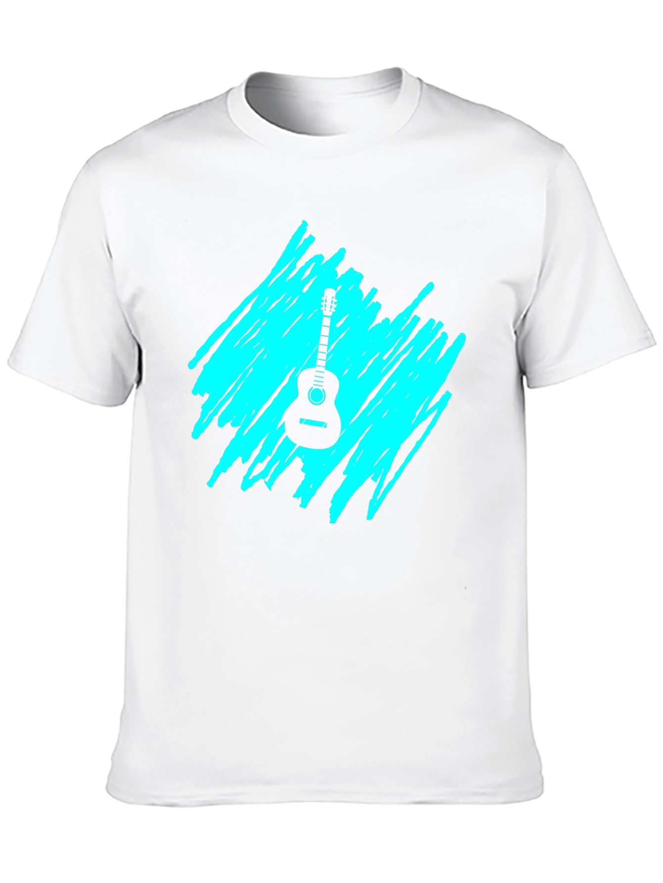 Guitar Graphic Tee - Black Casual T-Shirt