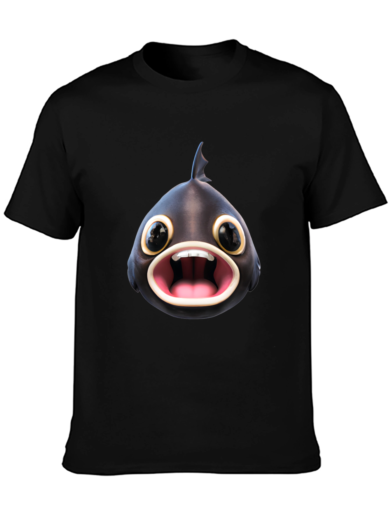 Funny Fish Graphic T-Shirt - Black