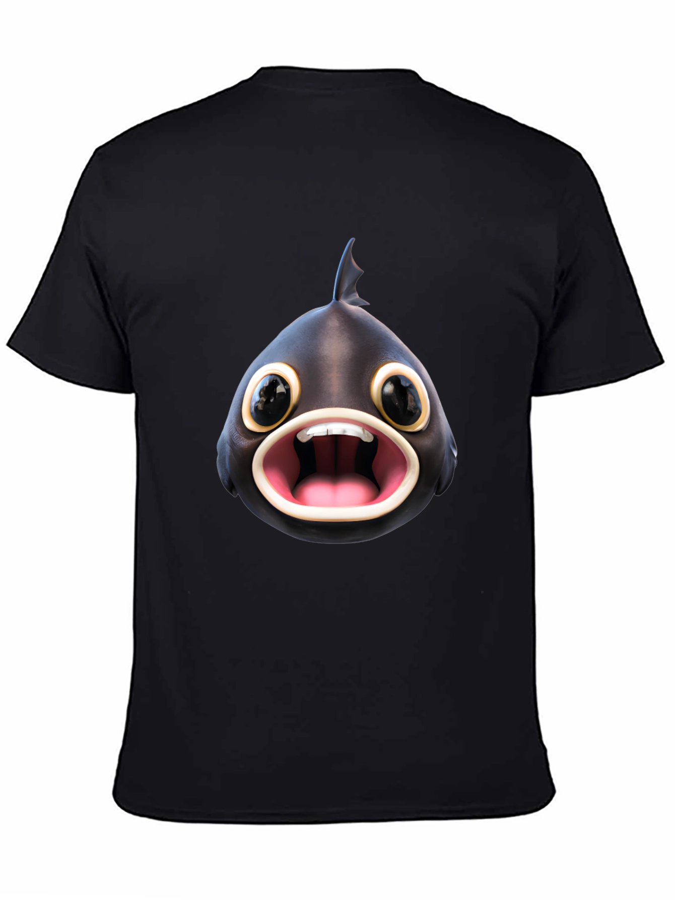 Funny Fish Graphic T-Shirt - Black