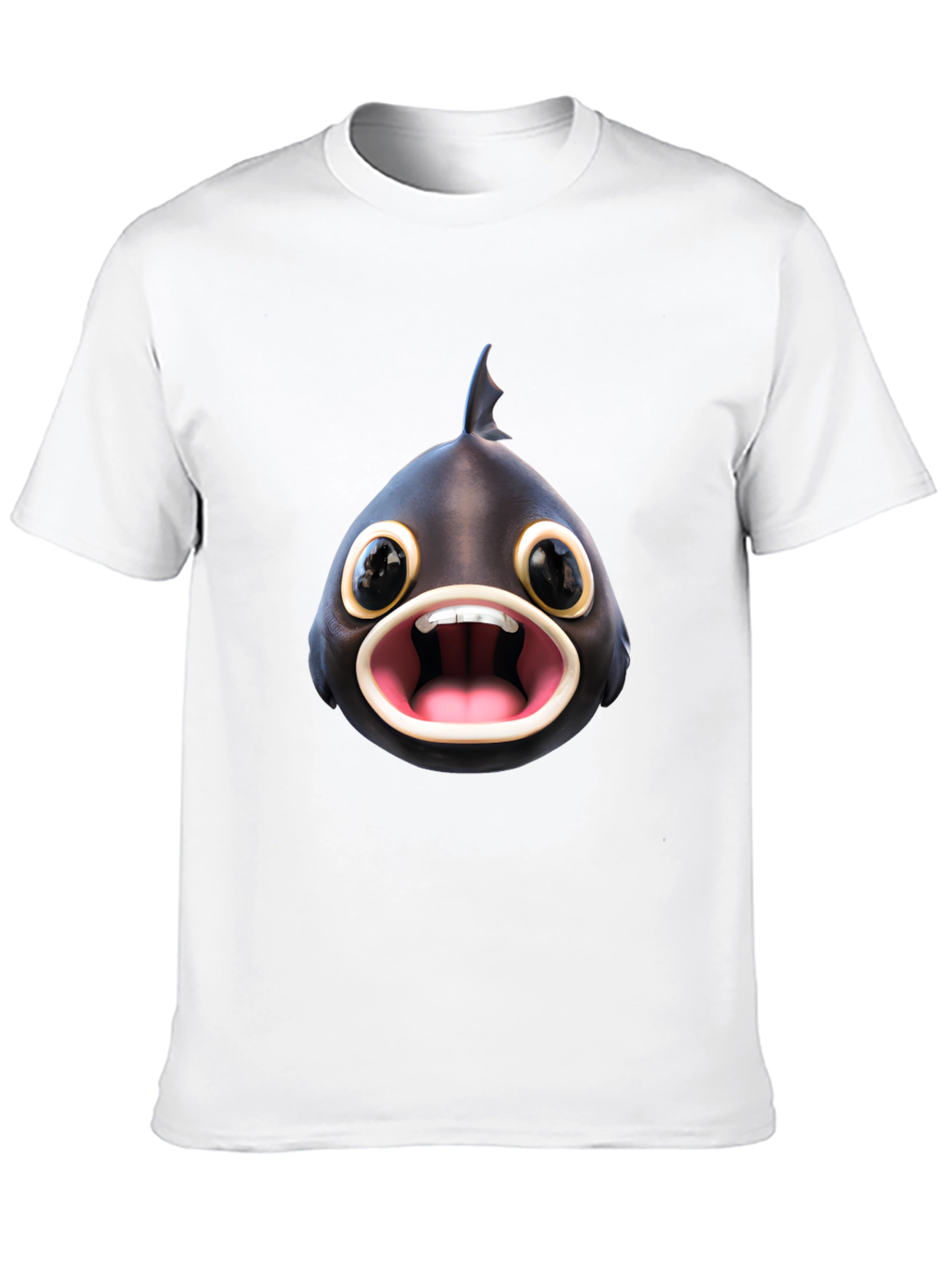 Funny Fish Graphic T-Shirt - Black