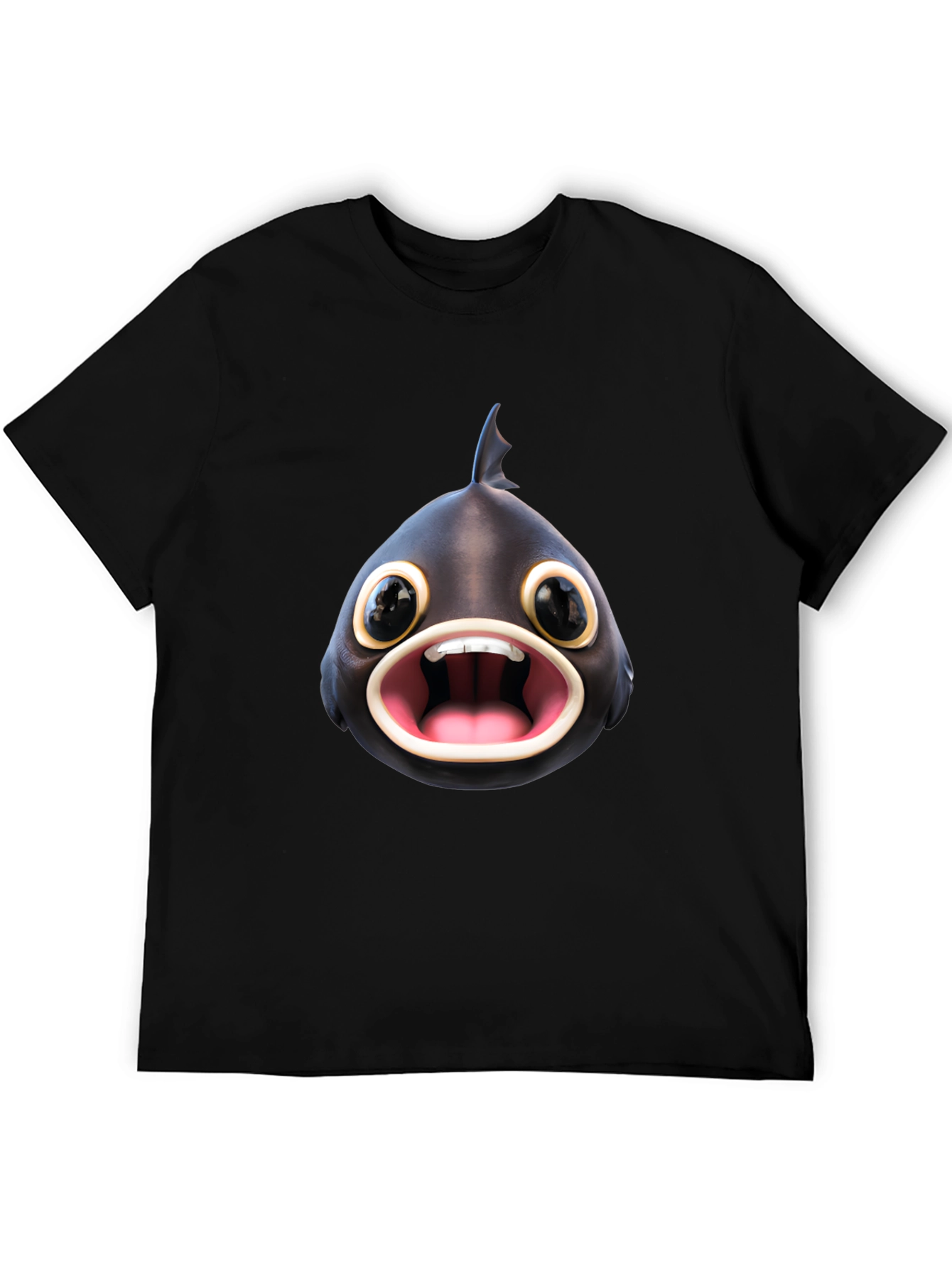 Funny Fish Graphic T-Shirt - Black