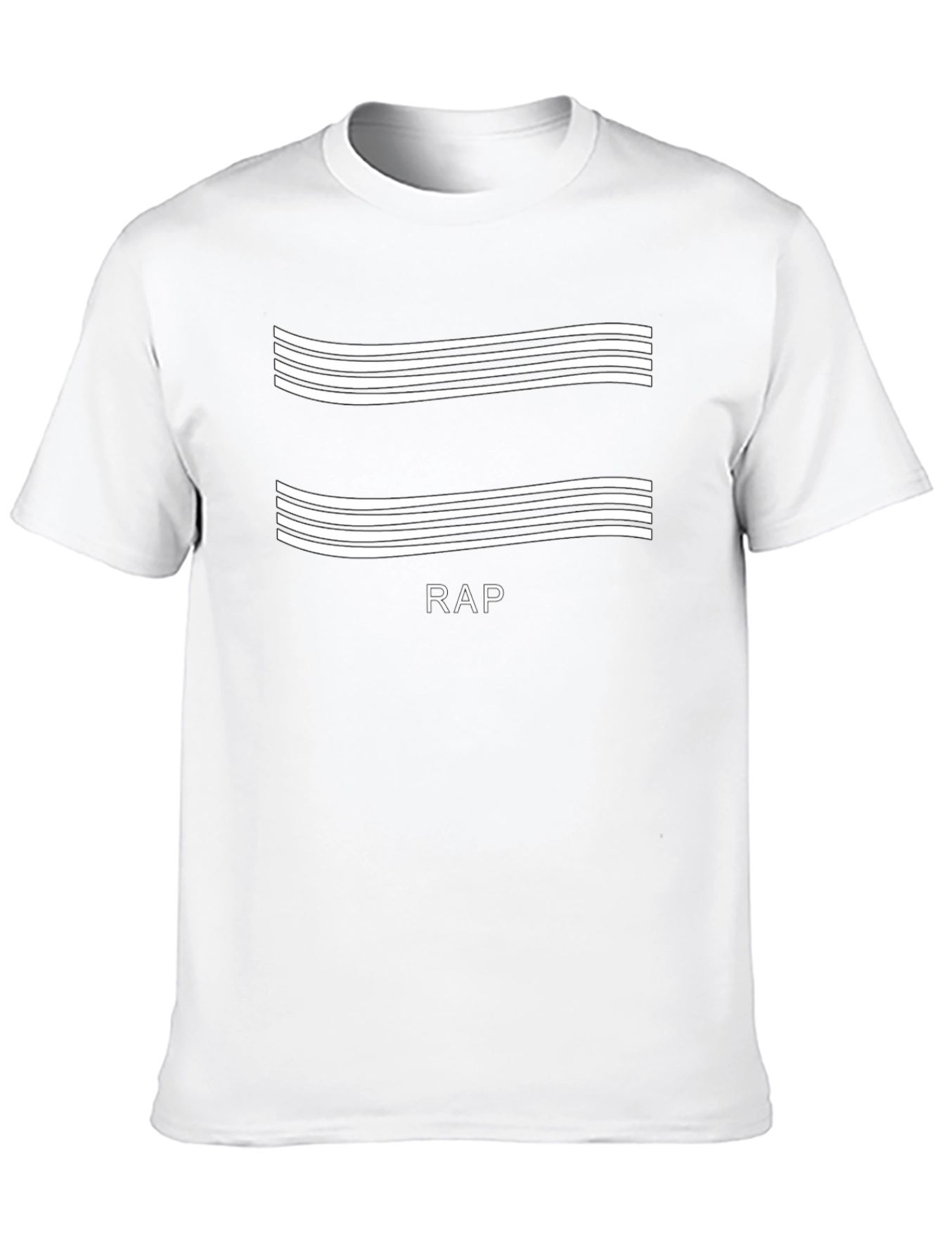 Rap Music T-Shirt - Striped Design Black Tee