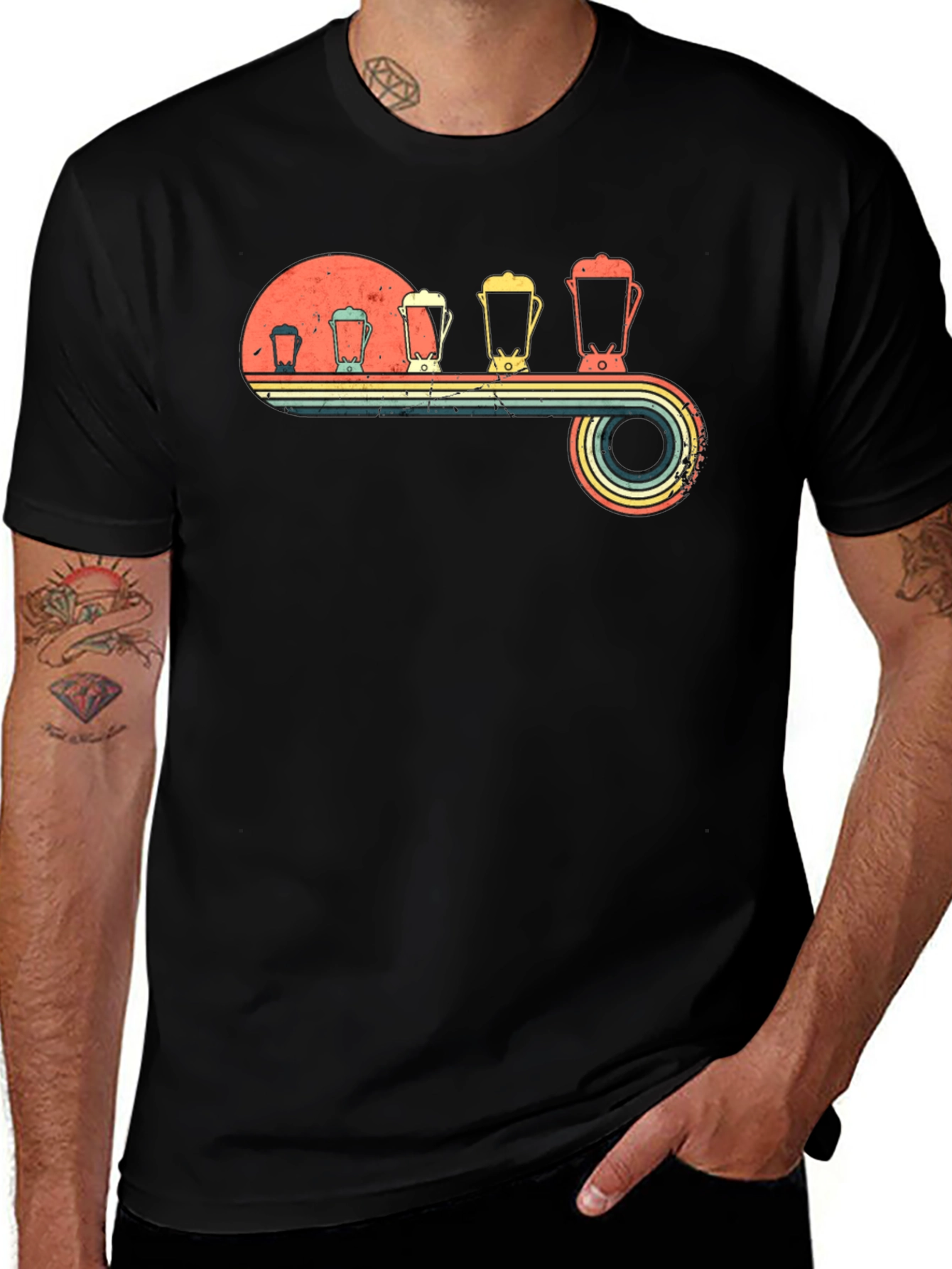 Retro Blender Evolution T-Shirt - Black
