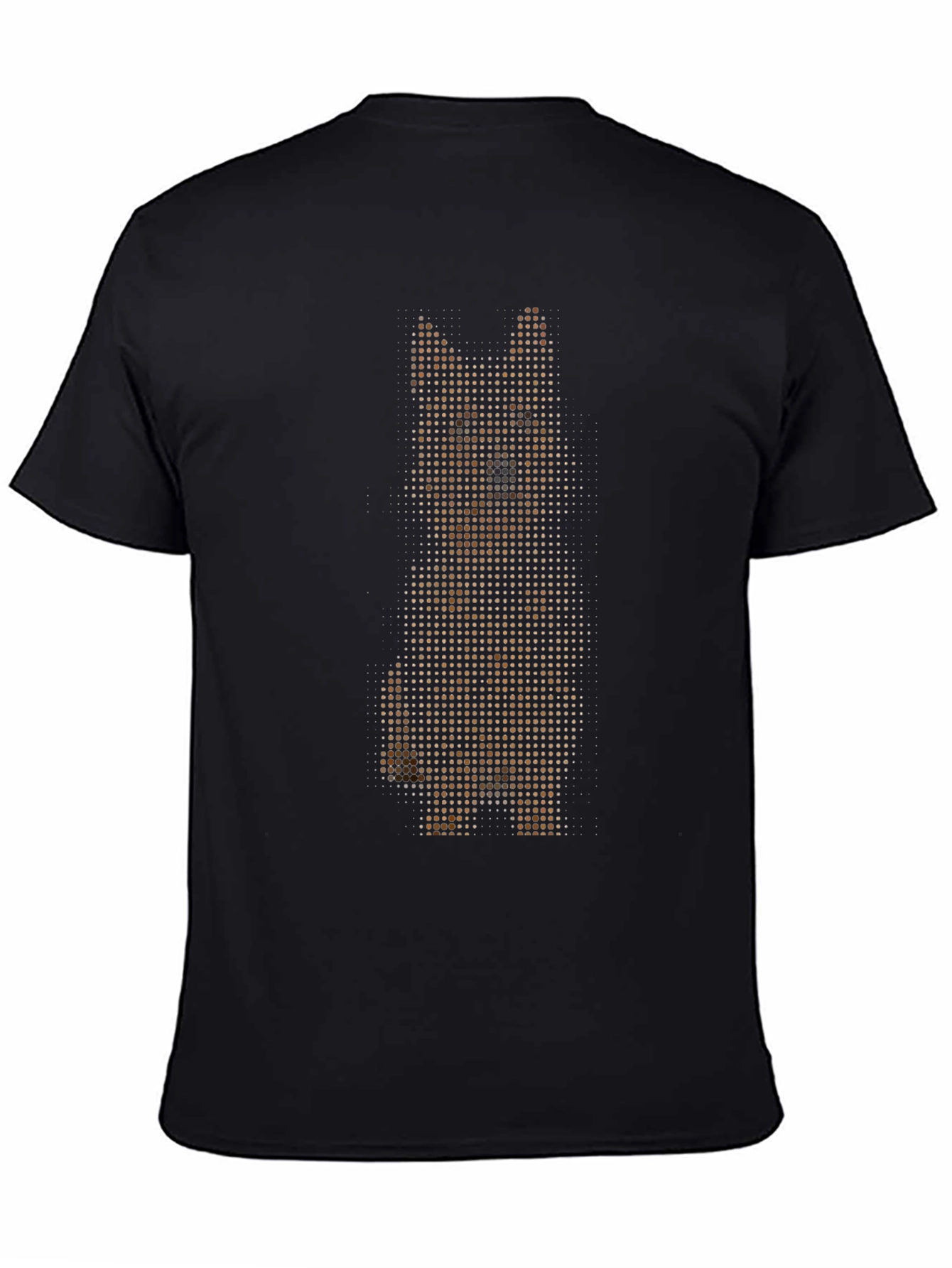 German Shepherd Dot Art Black T-Shirt