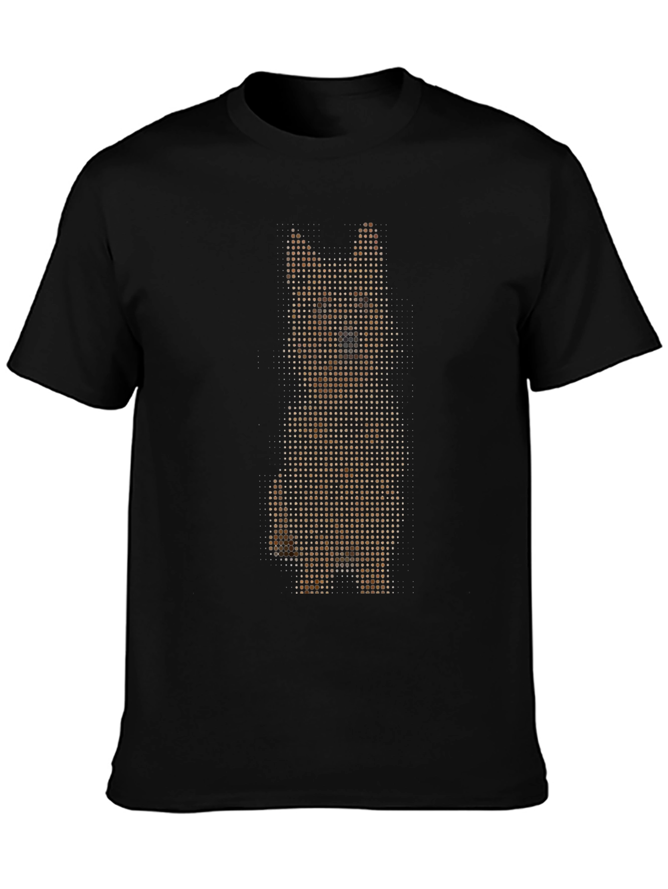 German Shepherd Dot Art Black T-Shirt