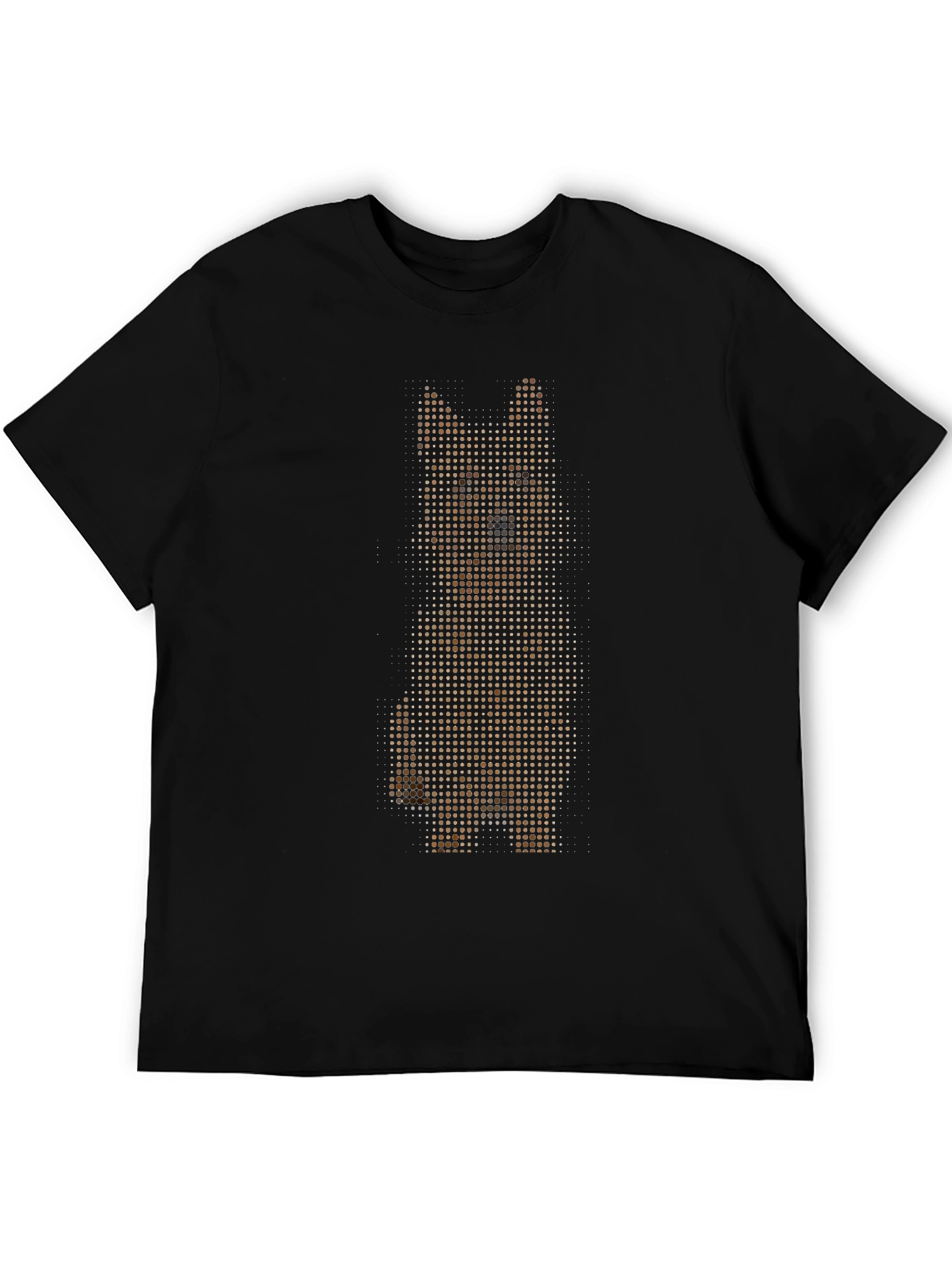 German Shepherd Dot Art Black T-Shirt