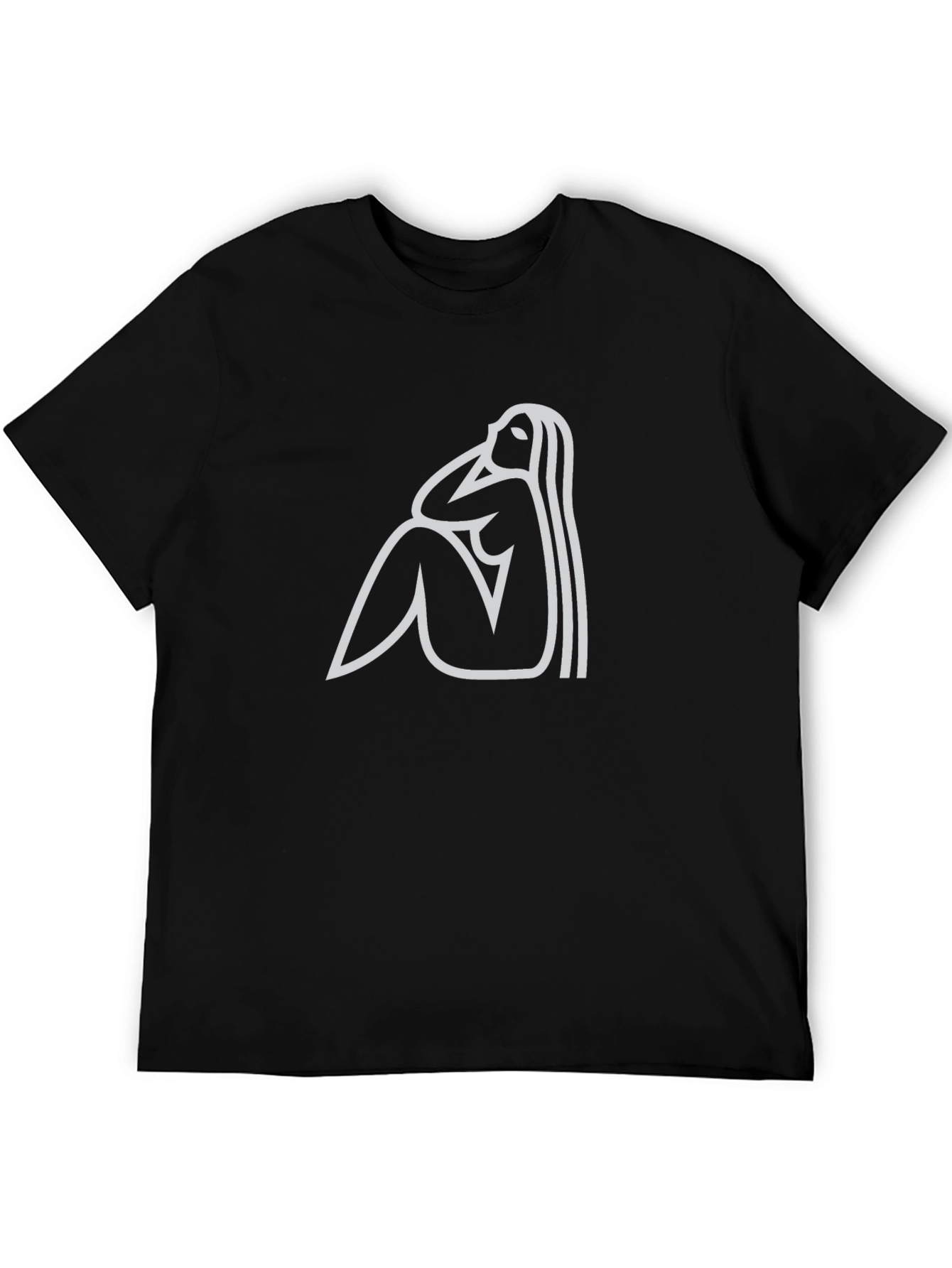 Abstract Woman Graphic Tee - Black