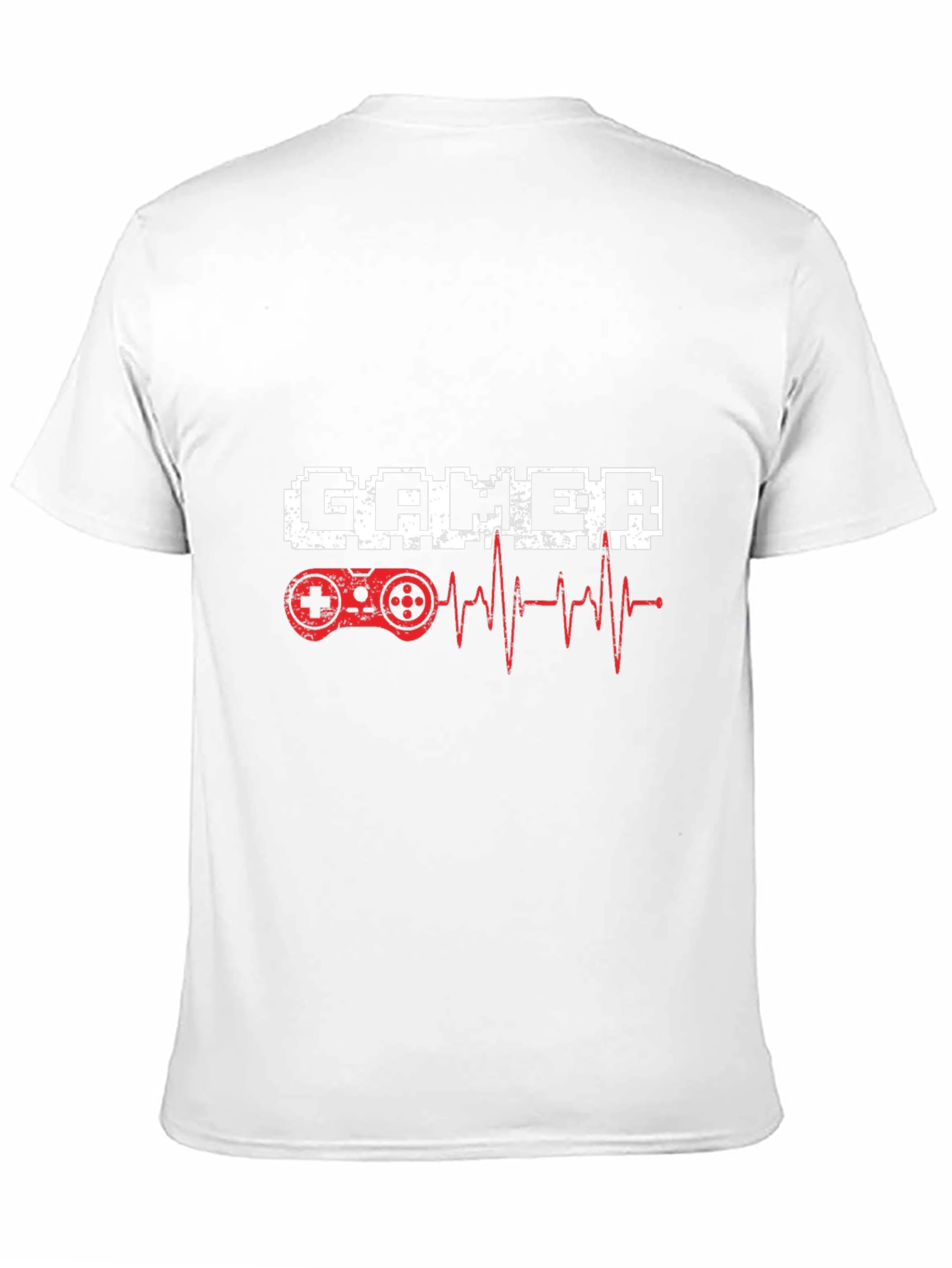 Gamer Heartbeat T-Shirt - Pixel Style Game Controller Tee