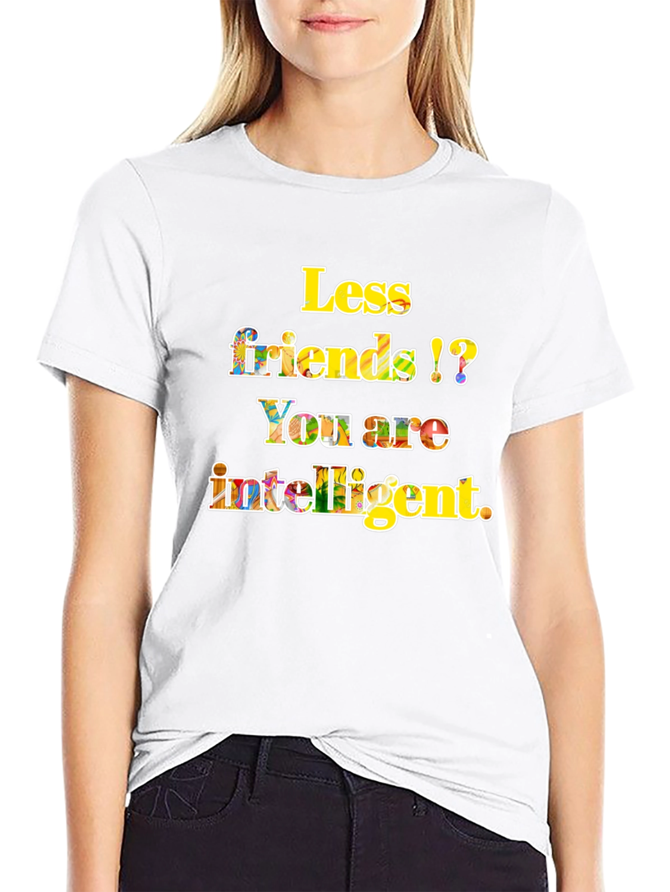 Intelligent Less Friends Black Graphic Tee