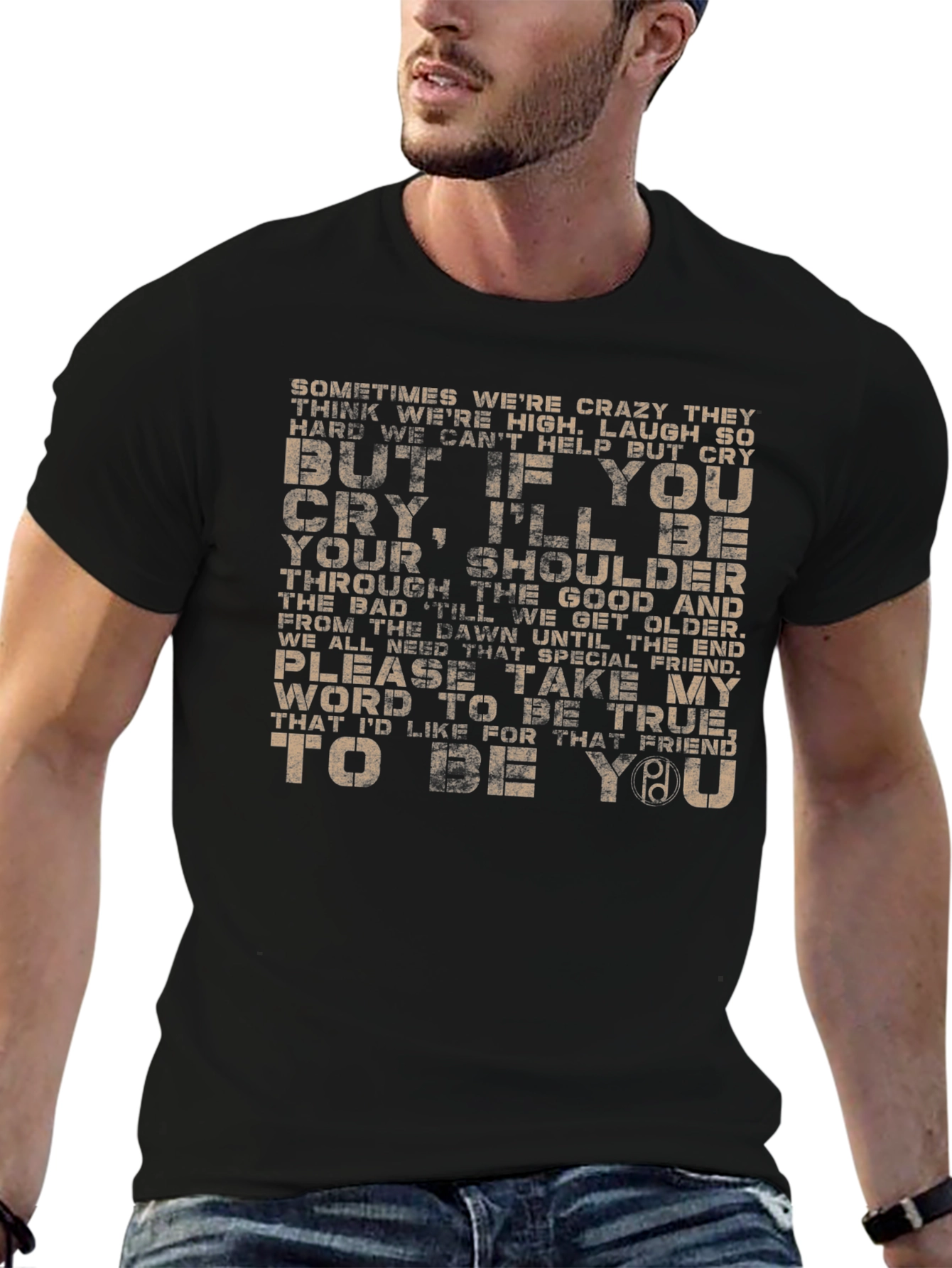 Emotional Support Black Graphic Tee