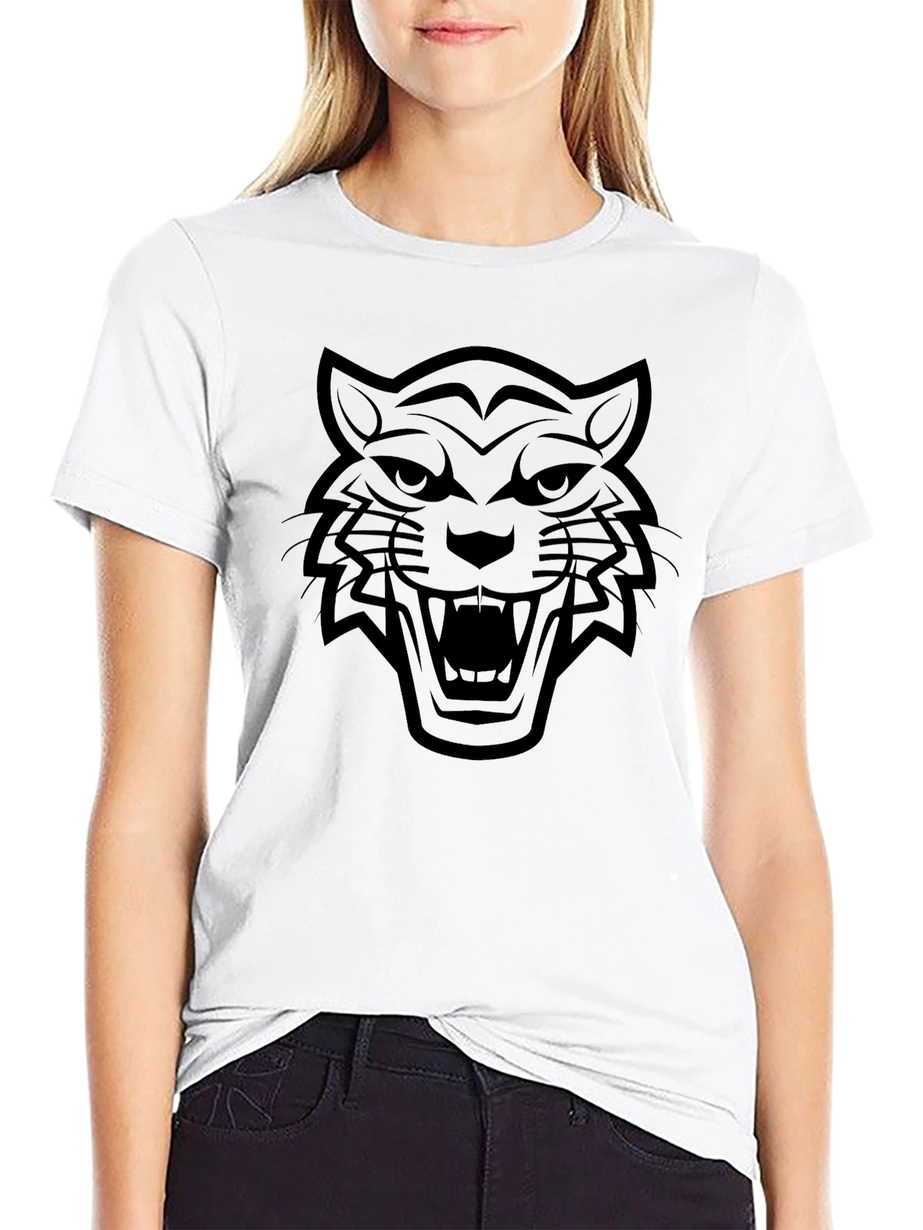 Bold Tiger Graphic Tee - Black