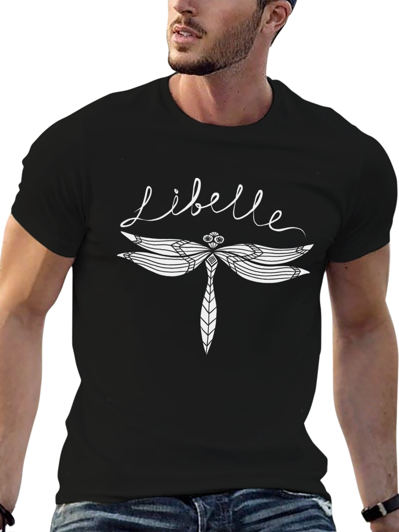 Libelle Dragonfly Graphic Tee - Black Cotton