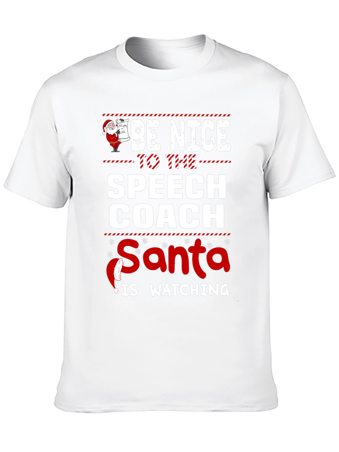 Funny Speech Coach Santa Watching Christmas T-Shirt
