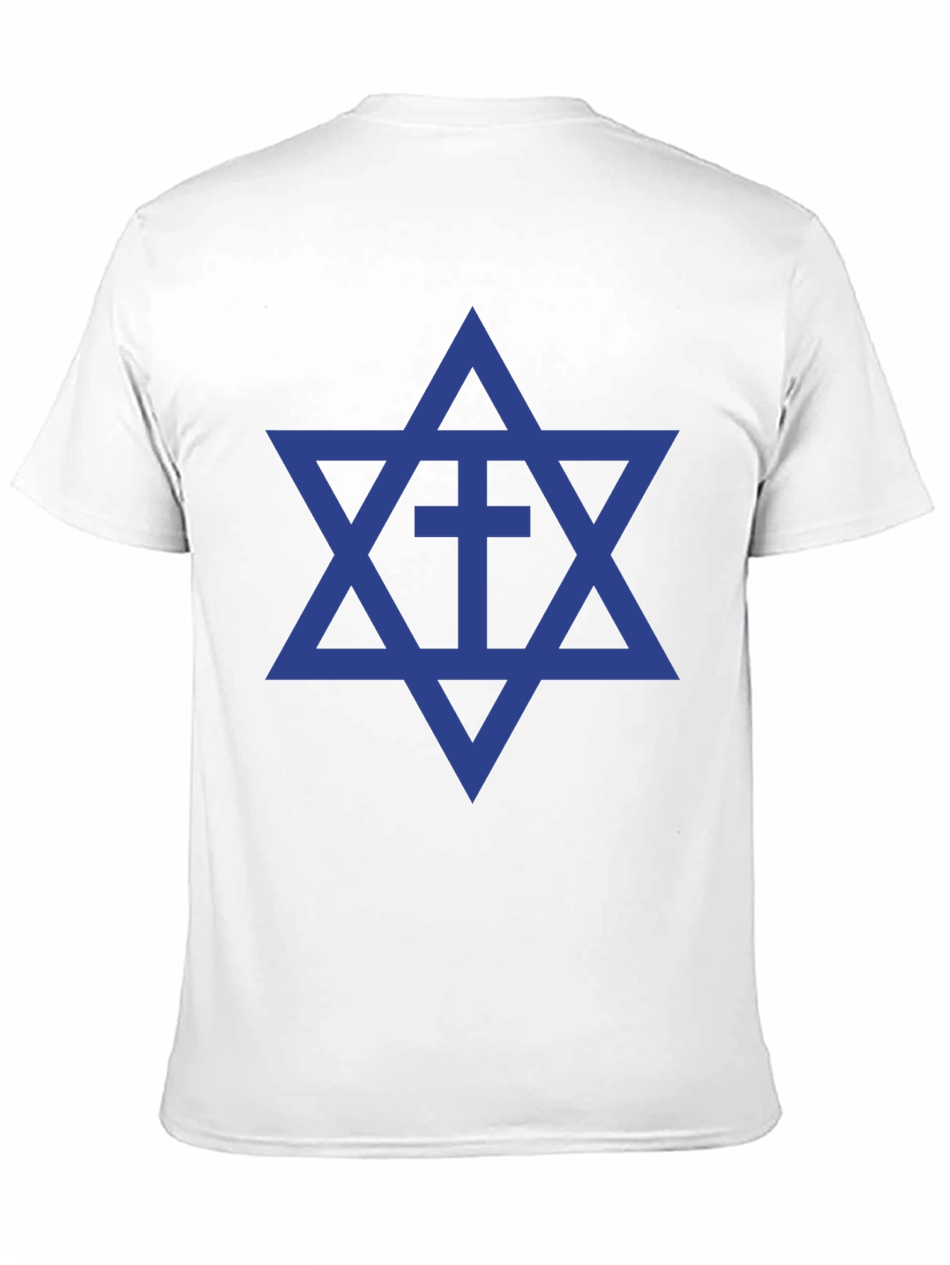 Star of David Cross T-Shirt Black Cotton Blend