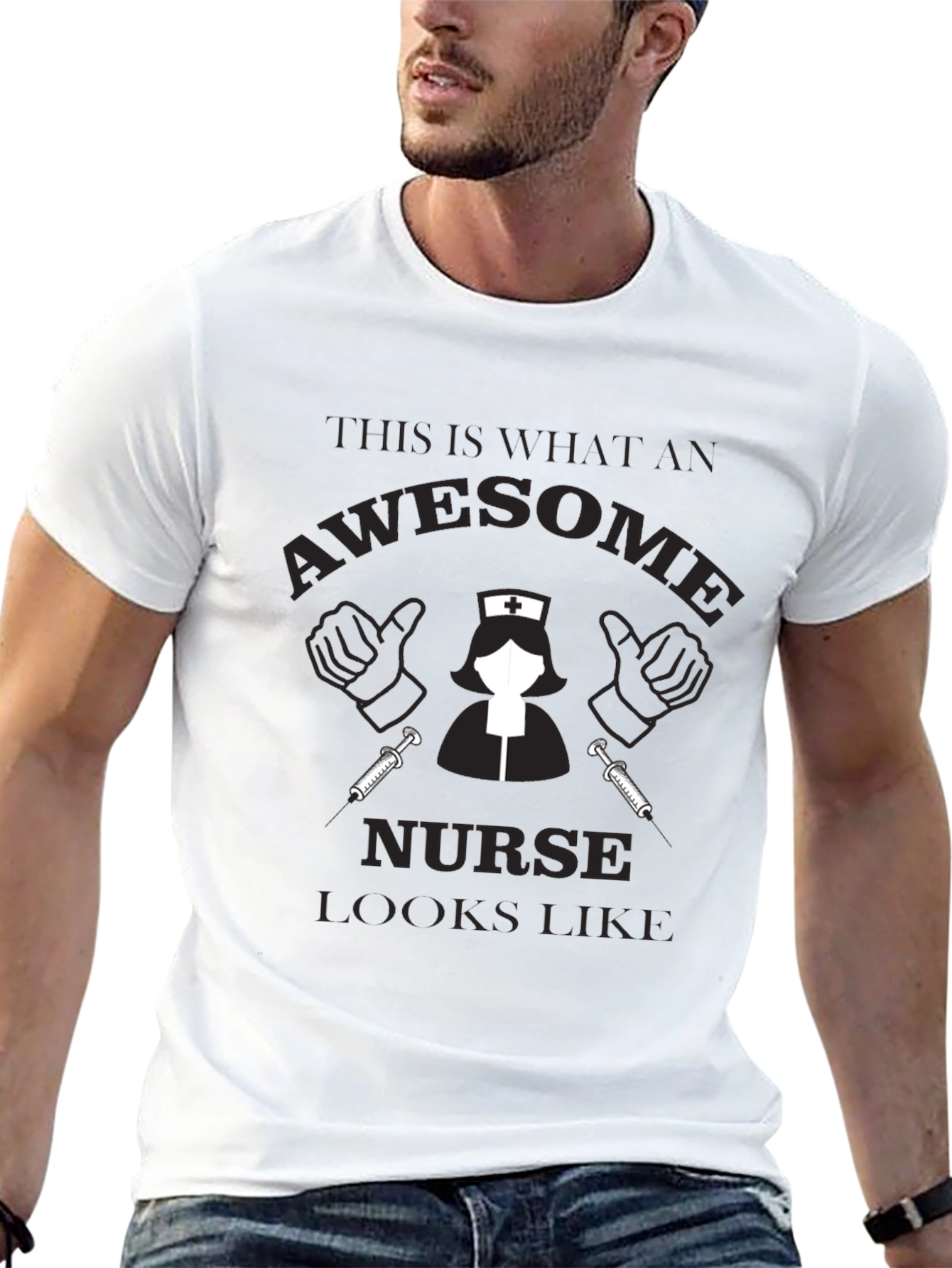 Awesome Nurse T-Shirt - Black Graphic Tee