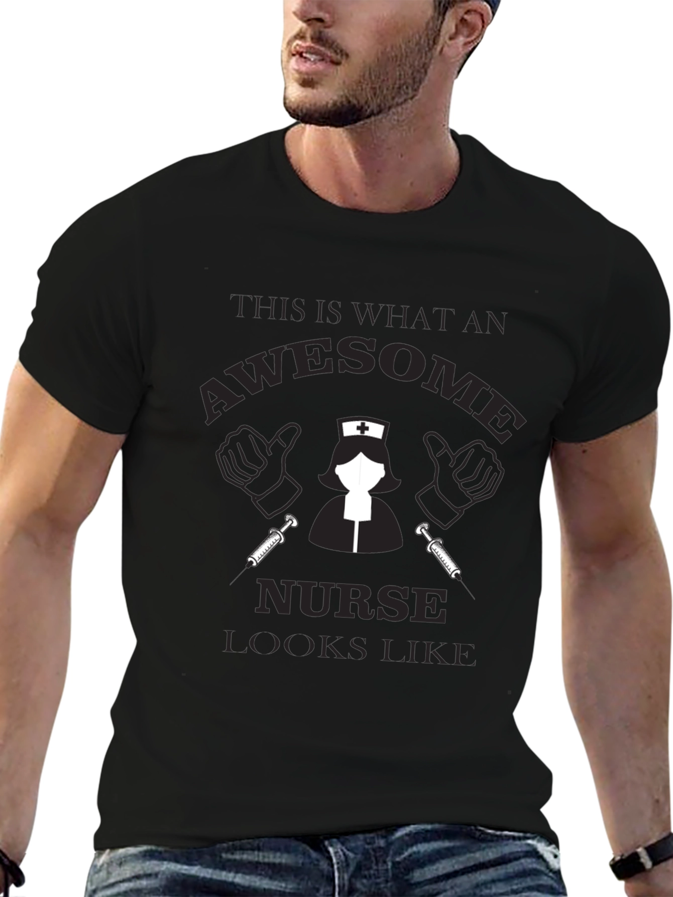 Awesome Nurse T-Shirt - Black Graphic Tee