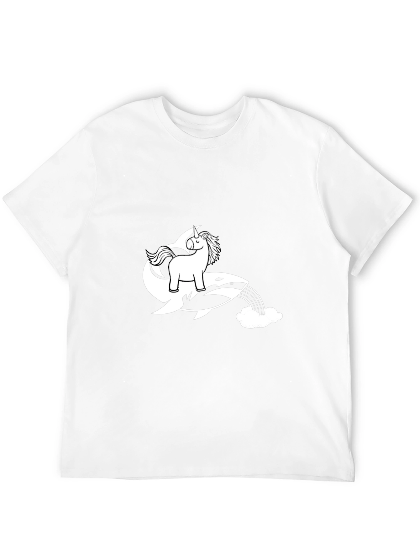 Unicorn Orca Rainbow Black T-Shirt