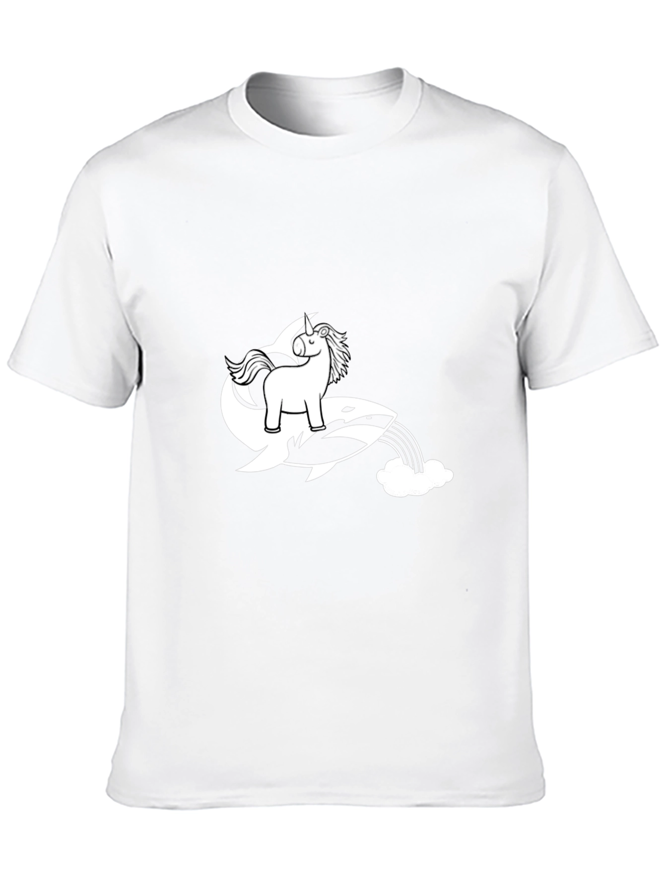 Unicorn Orca Rainbow Black T-Shirt