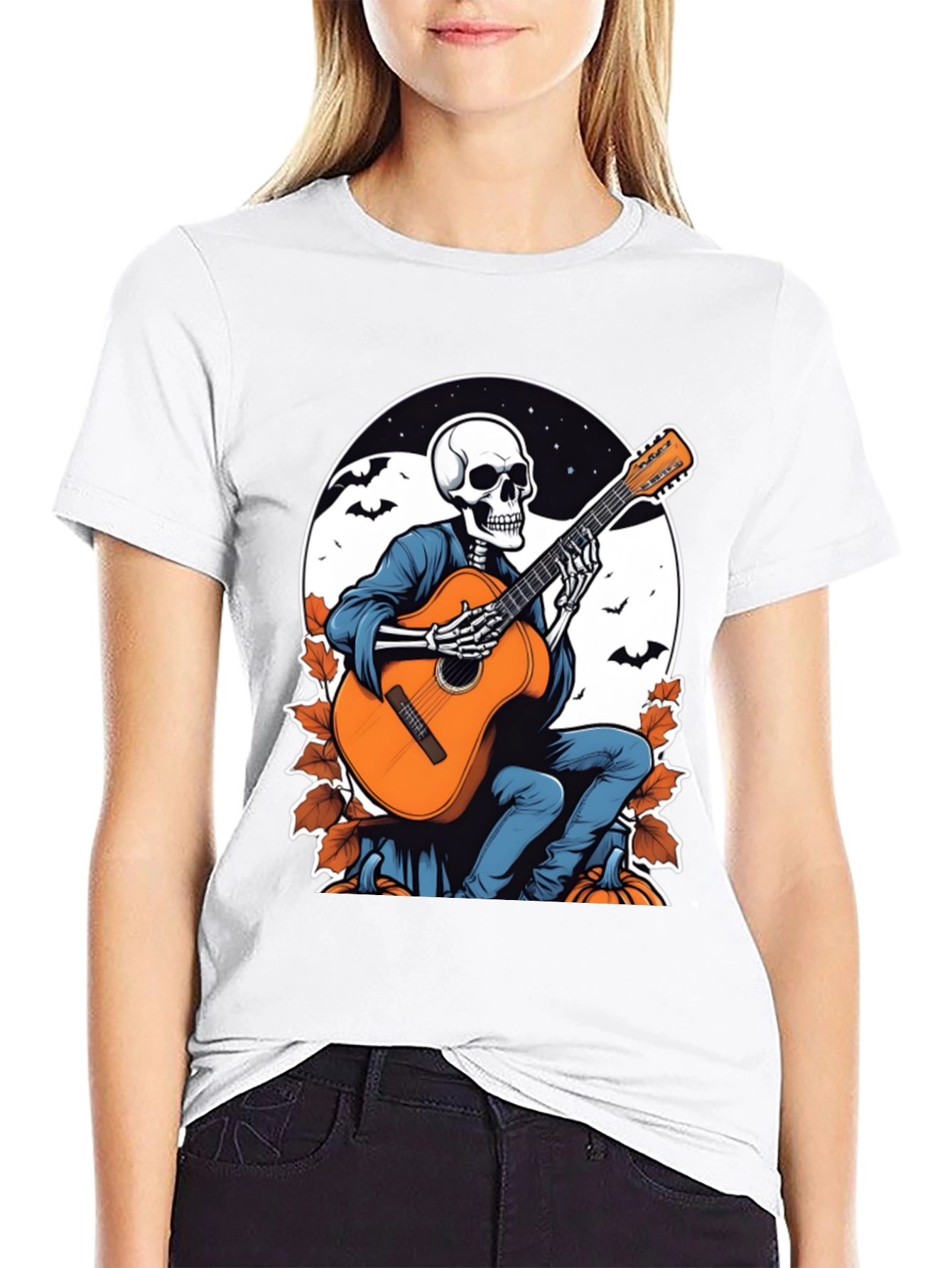 Skeleton Guitarist Graphic T-Shirt