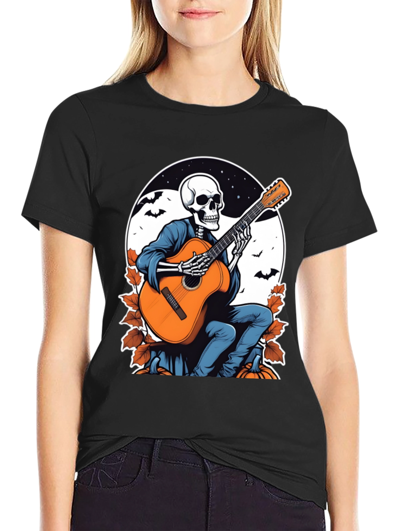 Skeleton Guitarist Graphic T-Shirt
