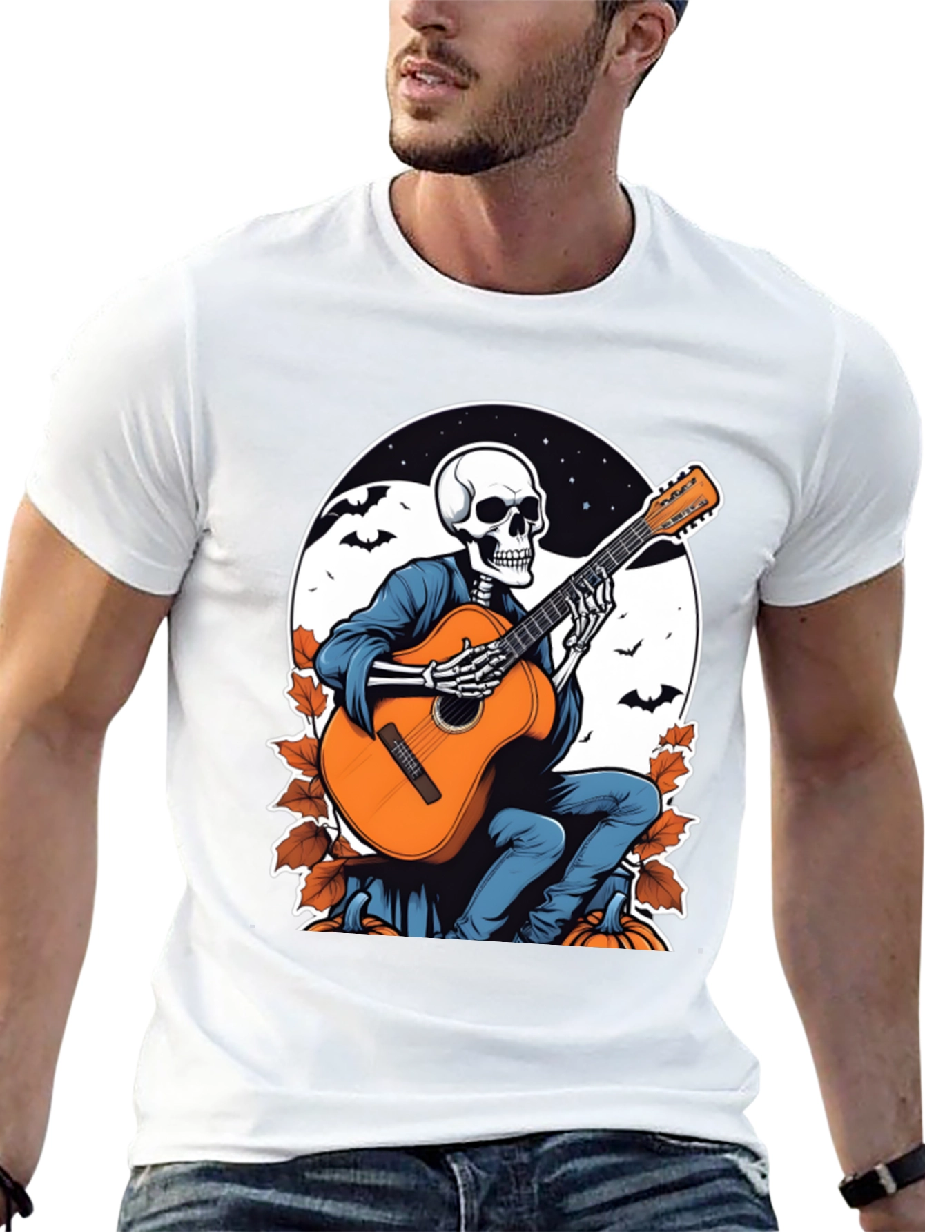 Skeleton Guitarist Graphic T-Shirt