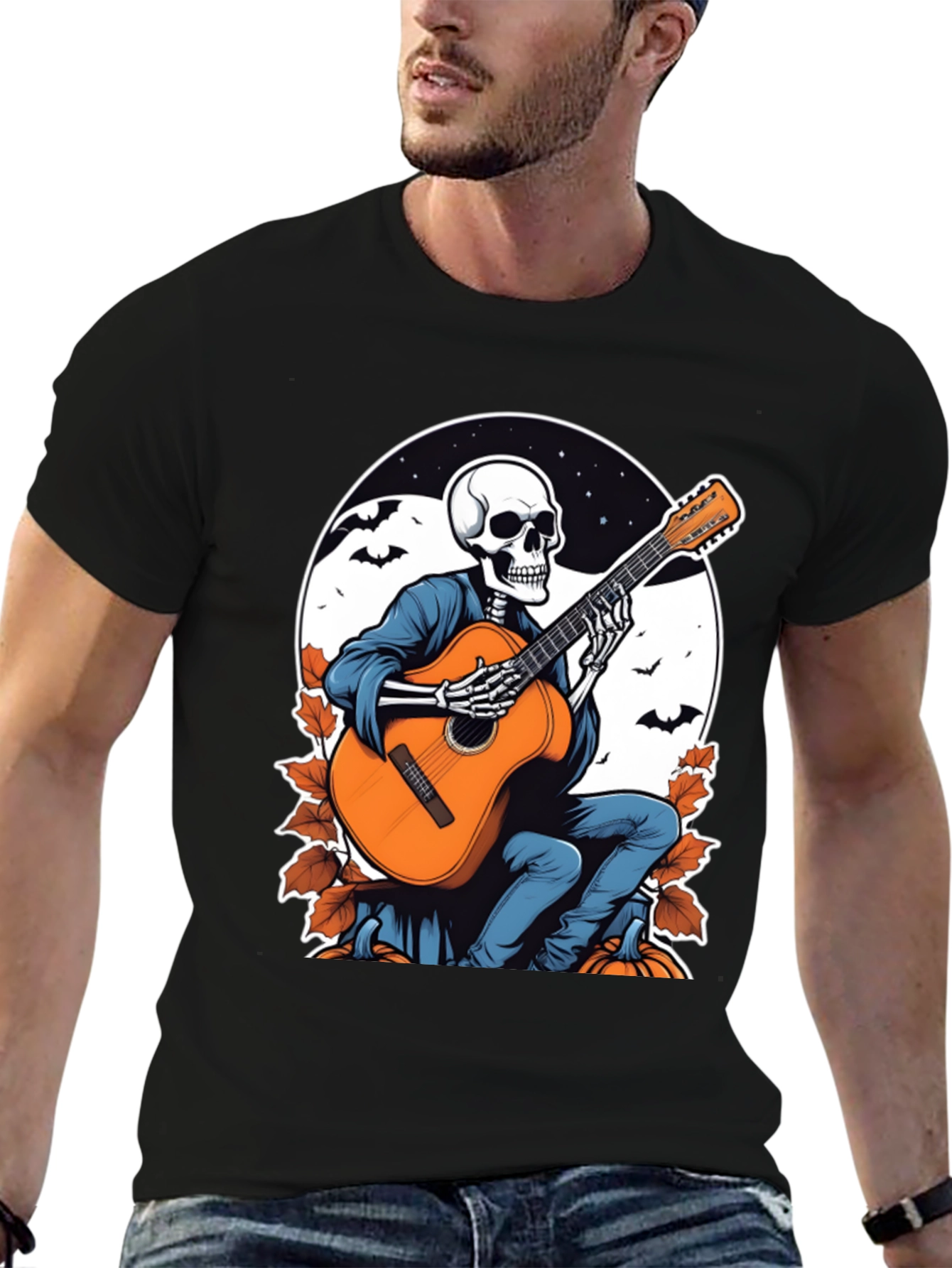 Skeleton Guitarist Graphic T-Shirt
