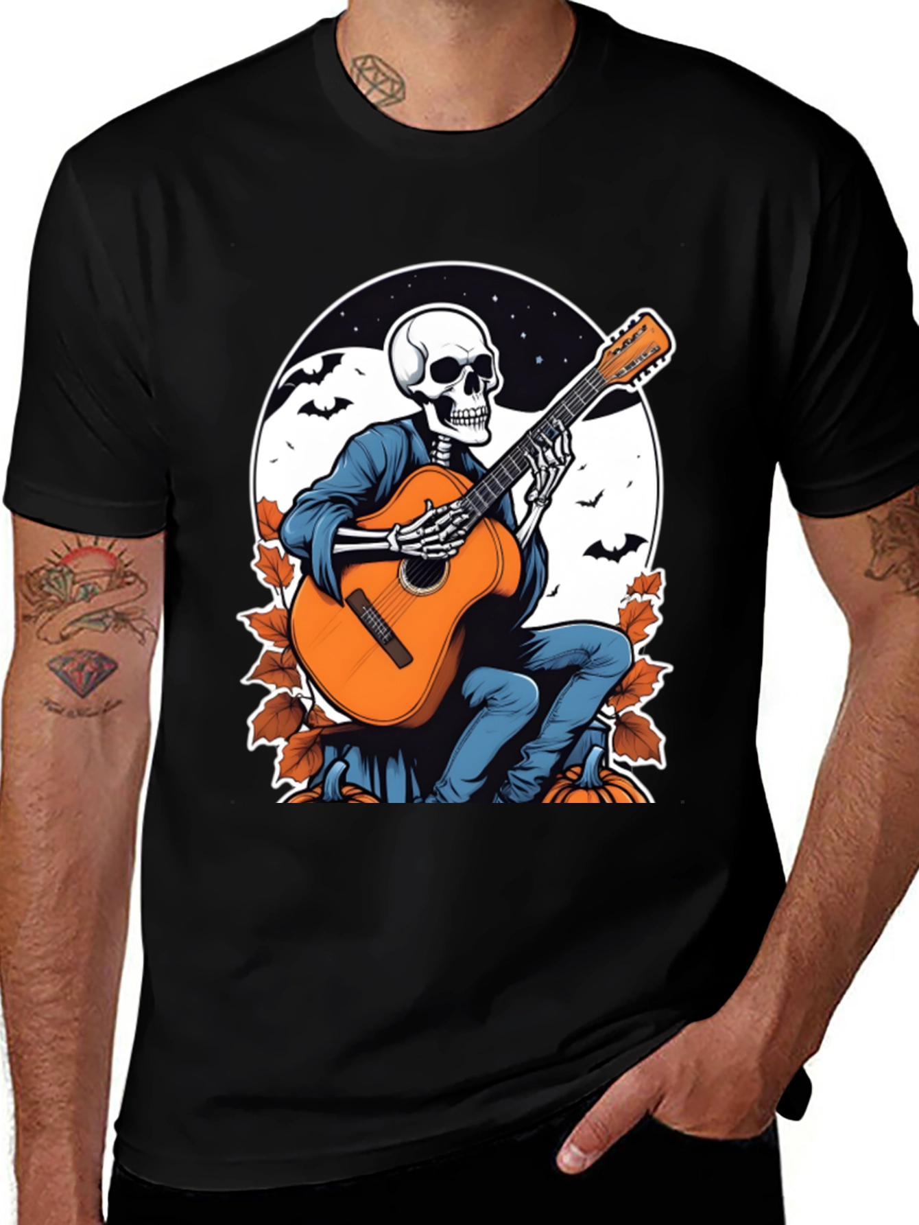 Skeleton Guitarist Graphic T-Shirt