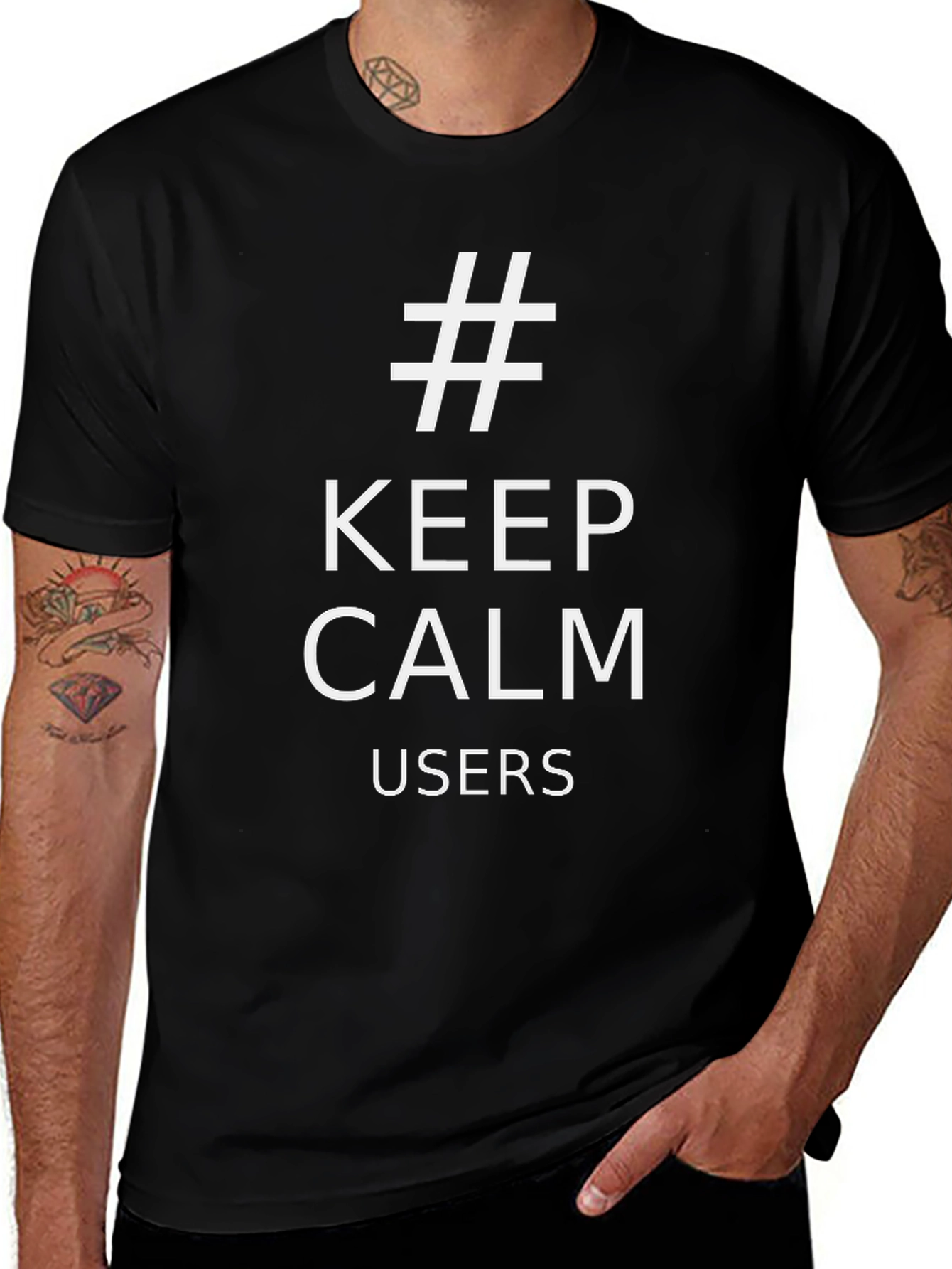 Keep Calm Users Black T-Shirt