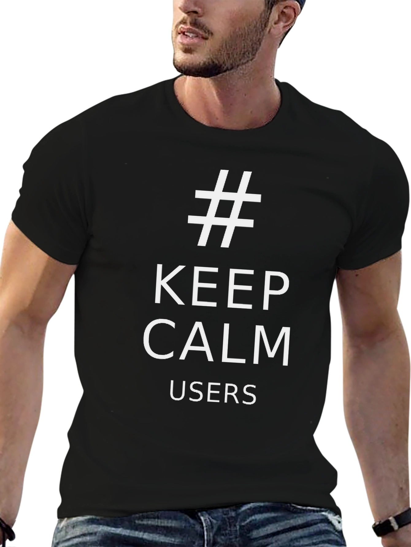 Keep Calm Users Black T-Shirt