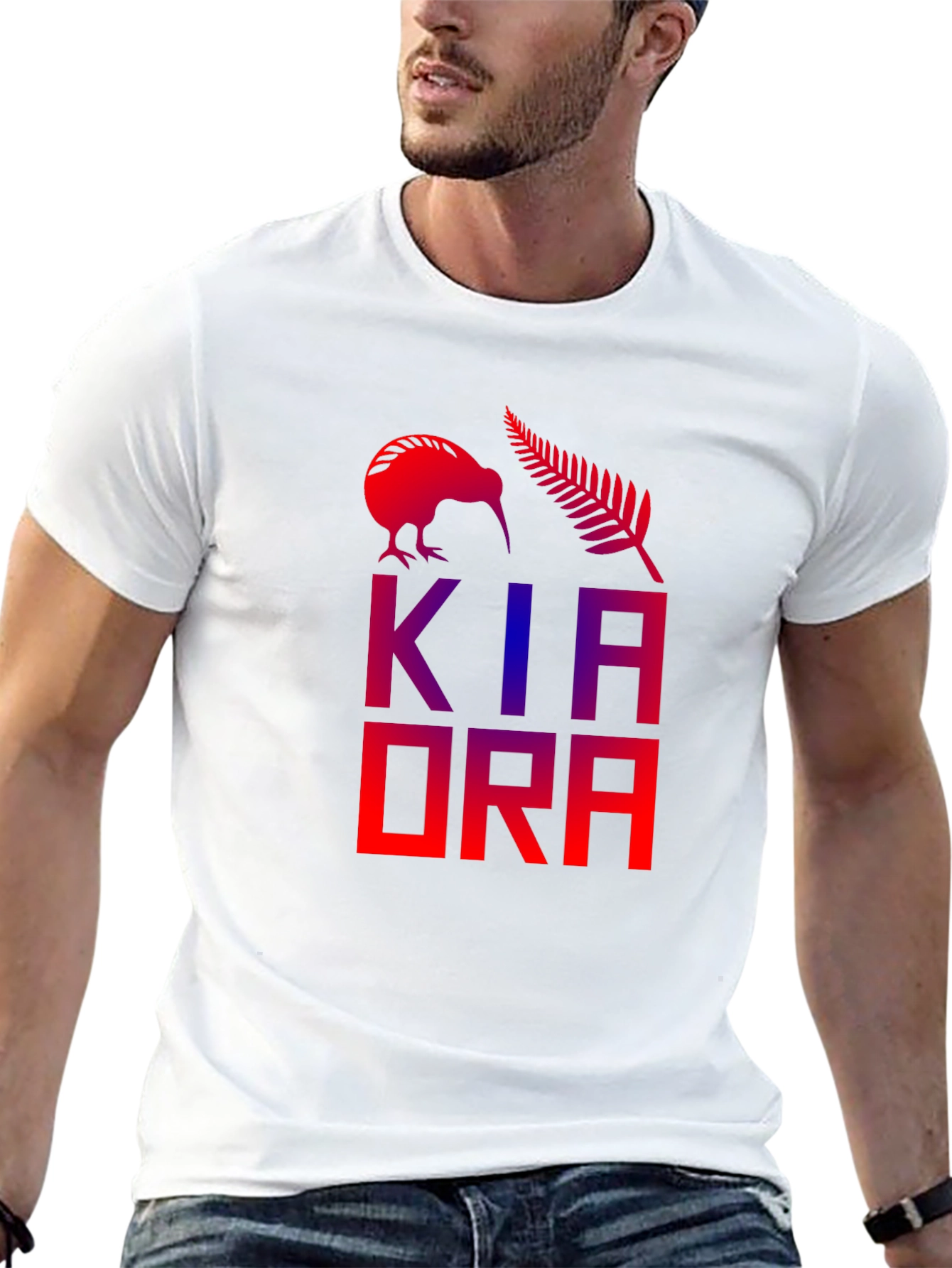Kia Ora Tee - Kiwi & Fern Design