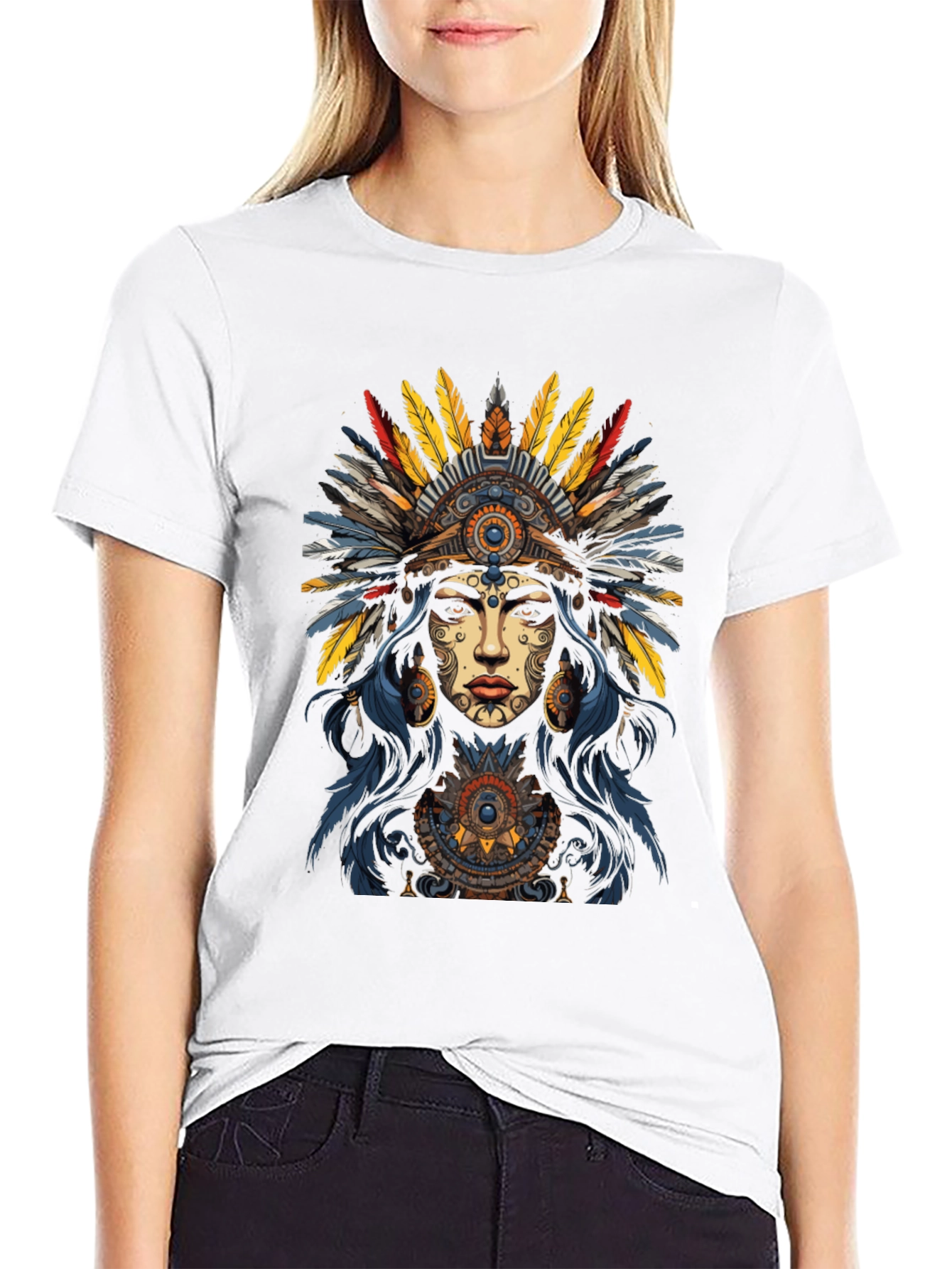 Native American Headdress Graphic T-Shirt