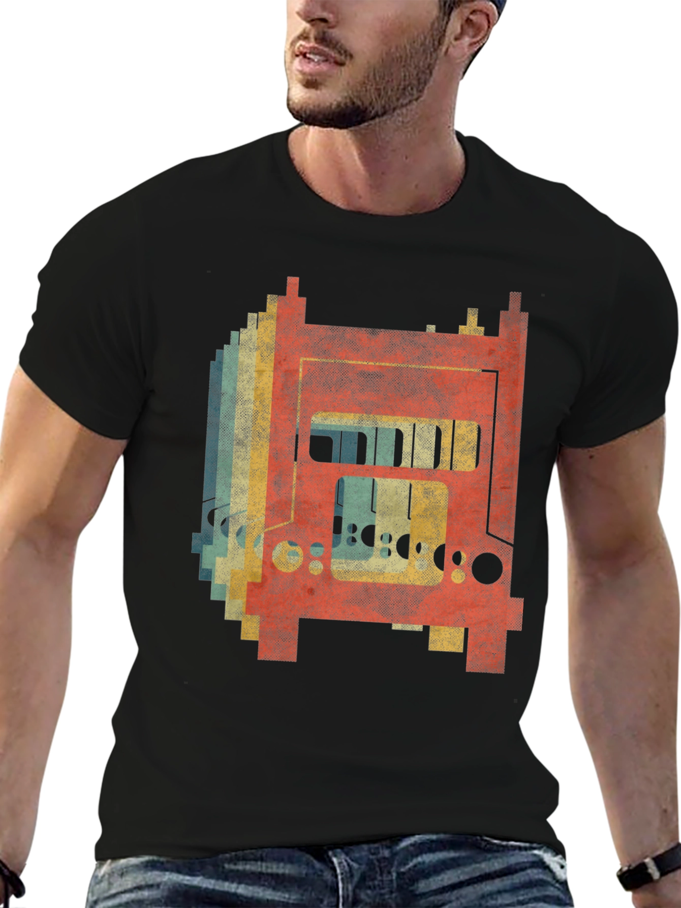 Retro Bridge Graphic Tee - Black