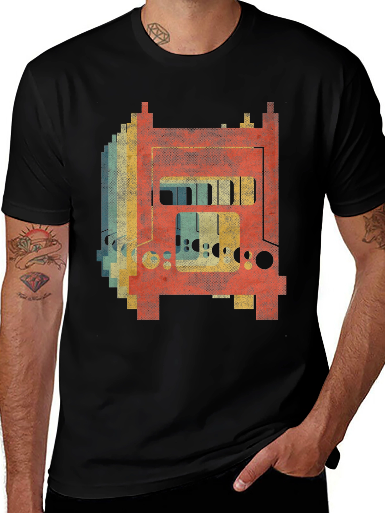 Retro Bridge Graphic Tee - Black