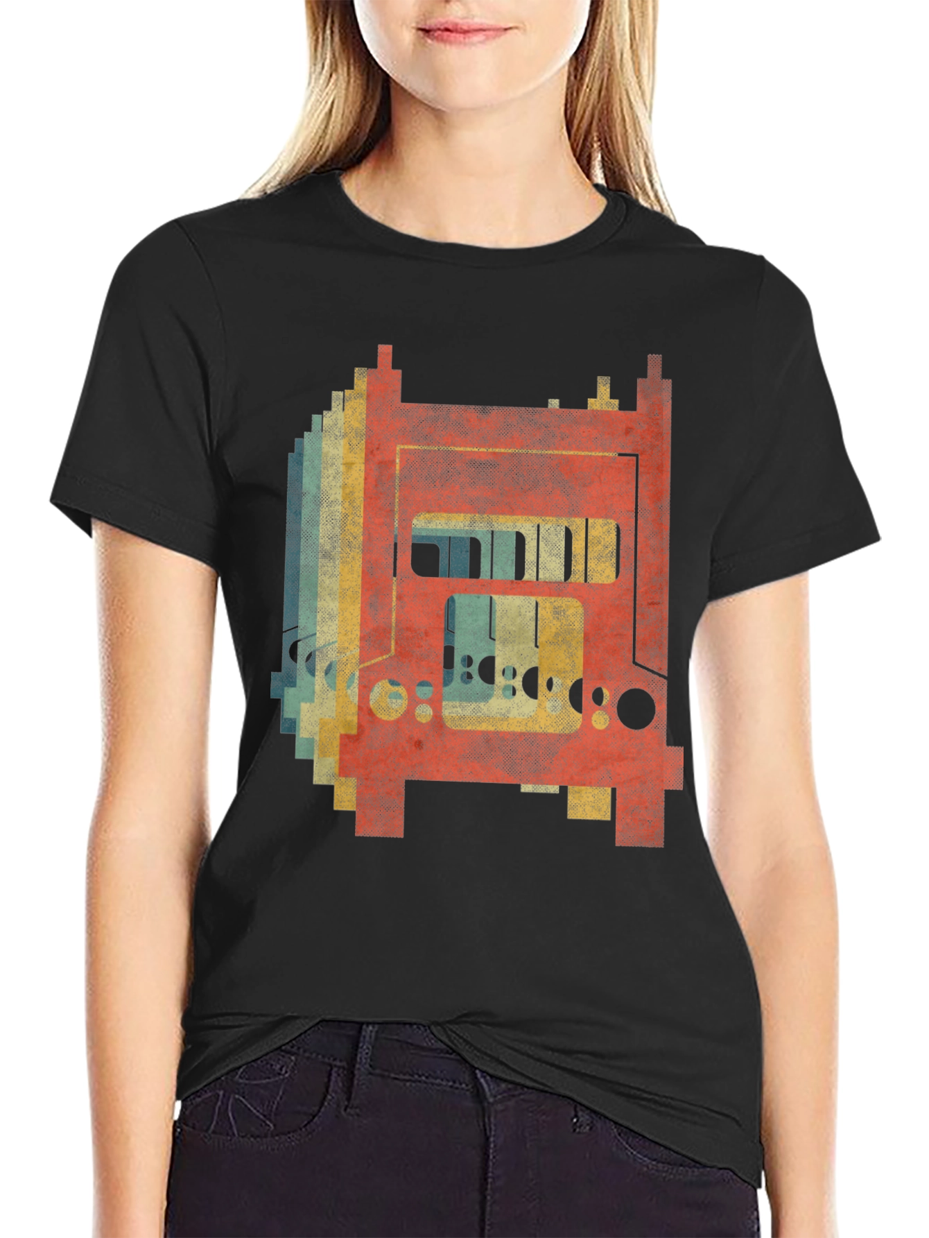 Retro Bridge Graphic Tee - Black