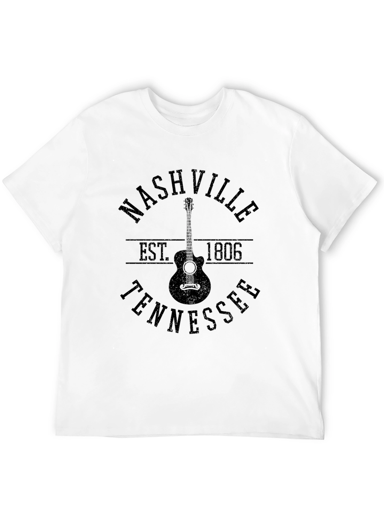 Nashville Tennessee Guitar Black T-Shirt