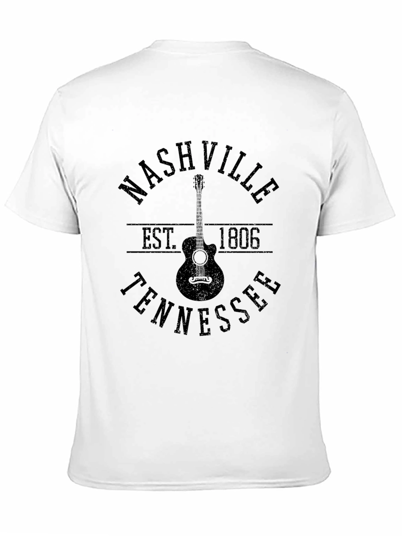 Nashville Tennessee Guitar Black T-Shirt