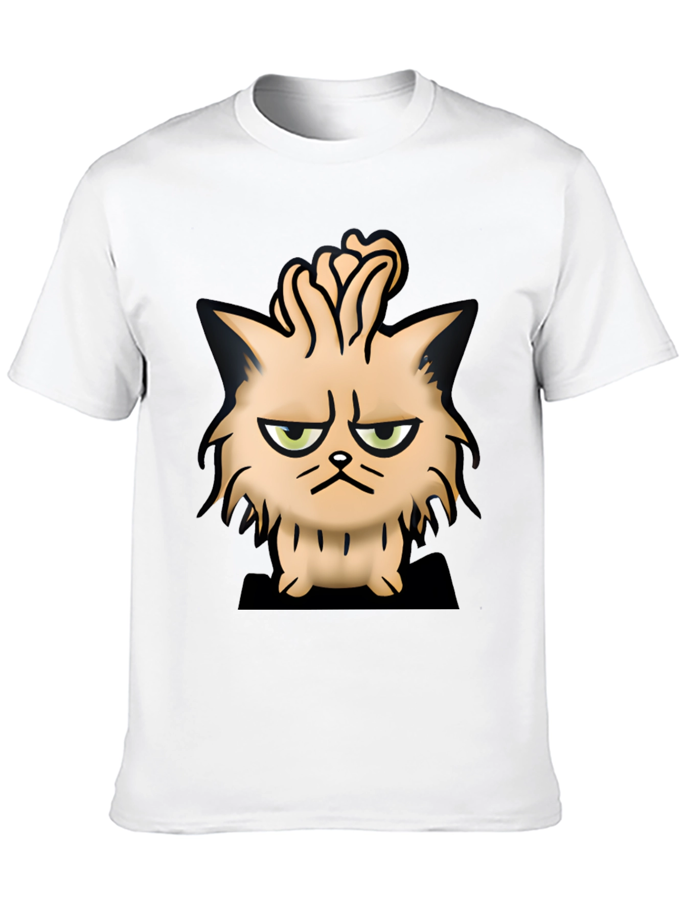 Grumpy Cat Cartoon Black T-Shirt