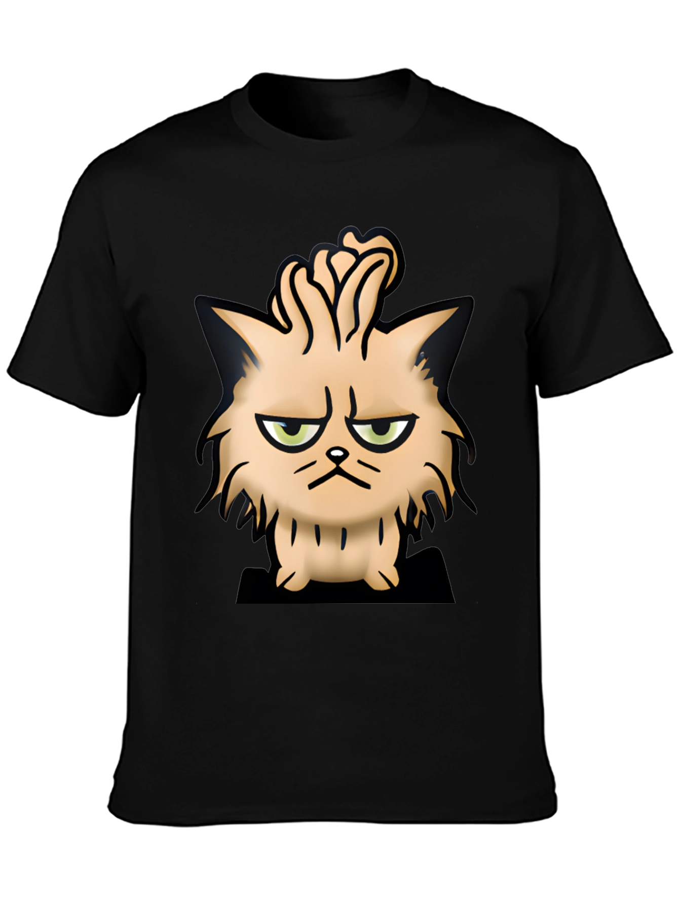 Grumpy Cat Cartoon Black T-Shirt