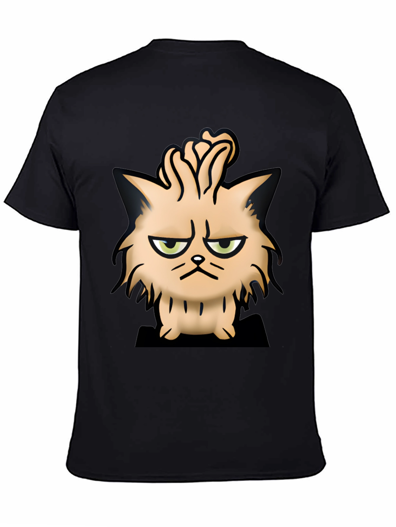 Grumpy Cat Cartoon Black T-Shirt