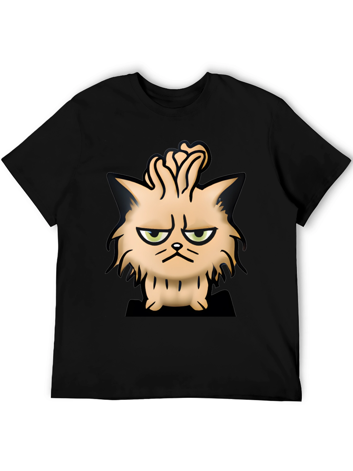 Grumpy Cat Cartoon Black T-Shirt