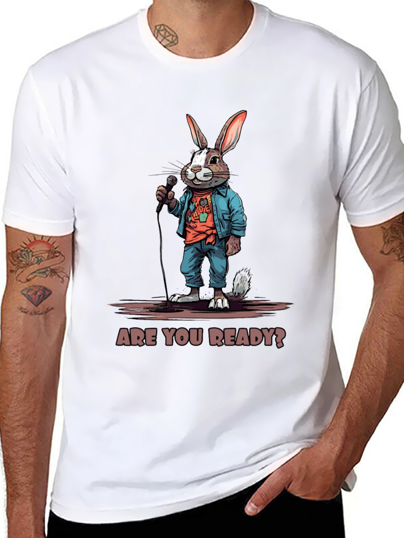 Are You Ready? Bunny Graphic T-Shirt