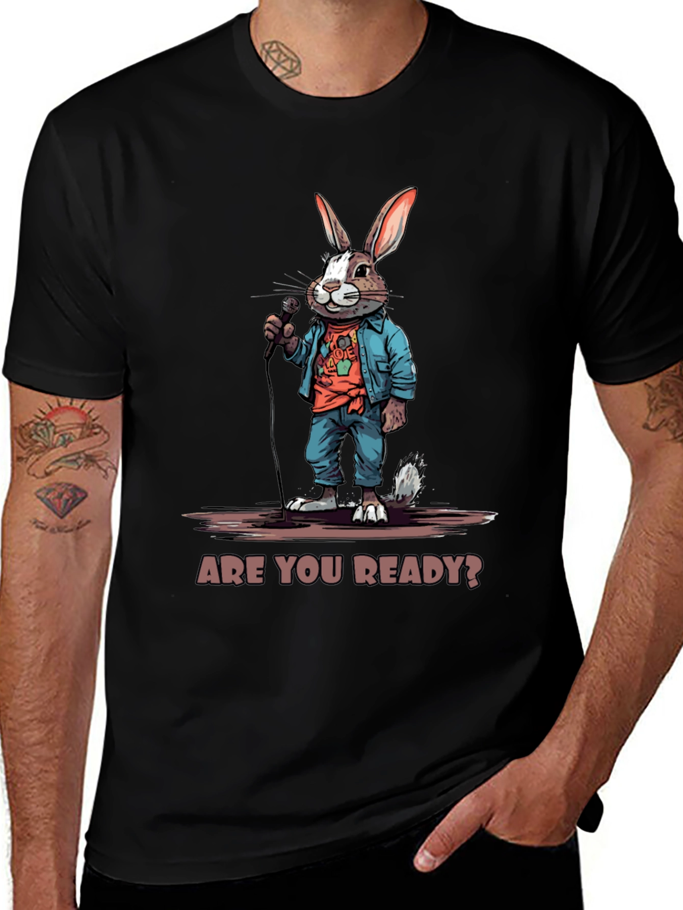 Are You Ready? Bunny Graphic T-Shirt