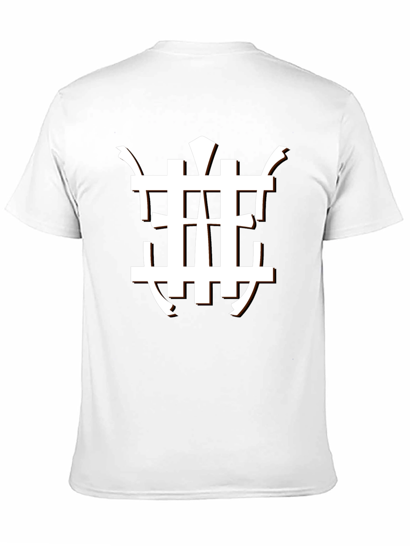 Stylish Black Tee with Unique White Geometric Design