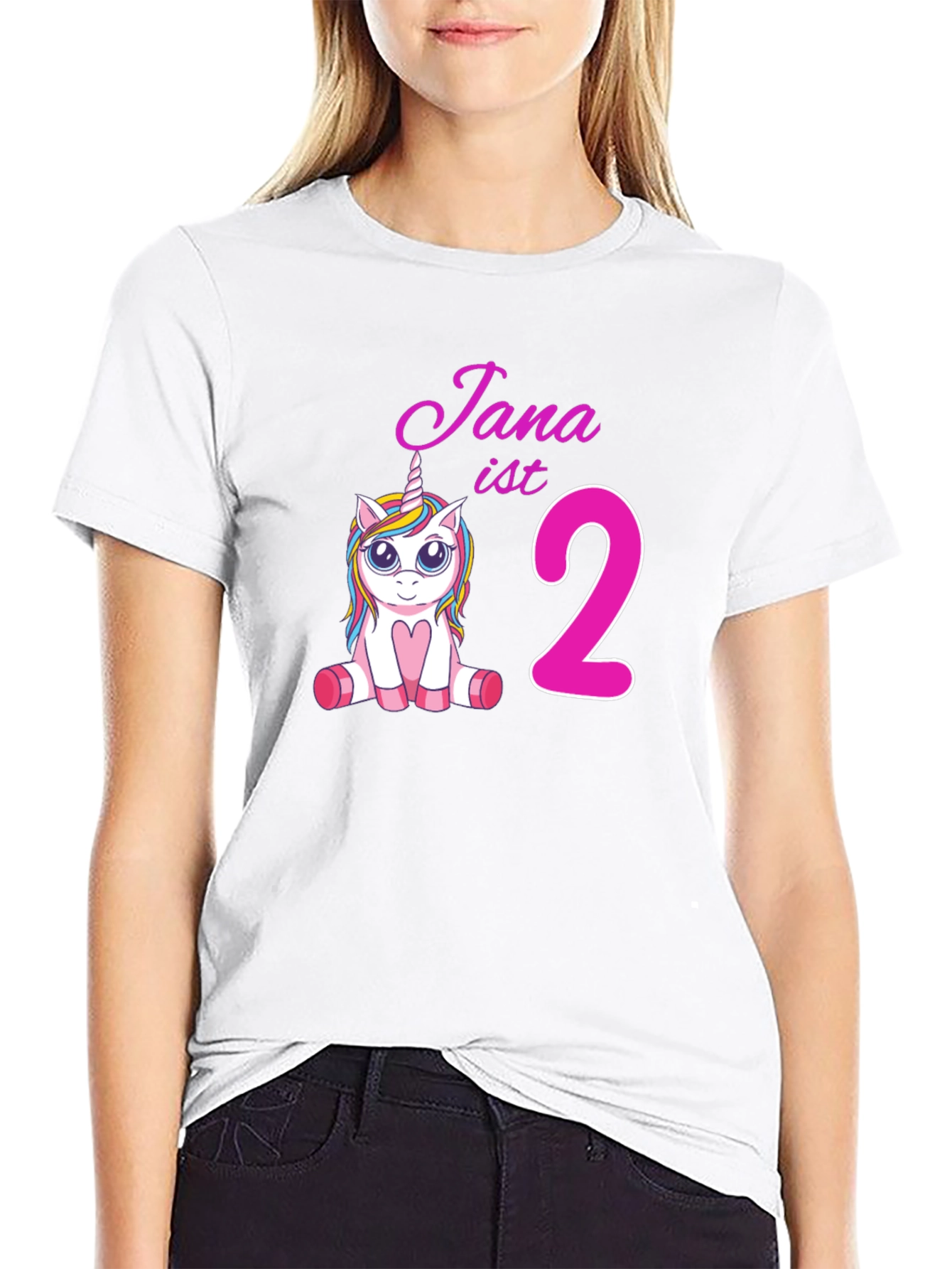 Jana is 2 Unicorn Birthday T-Shirt