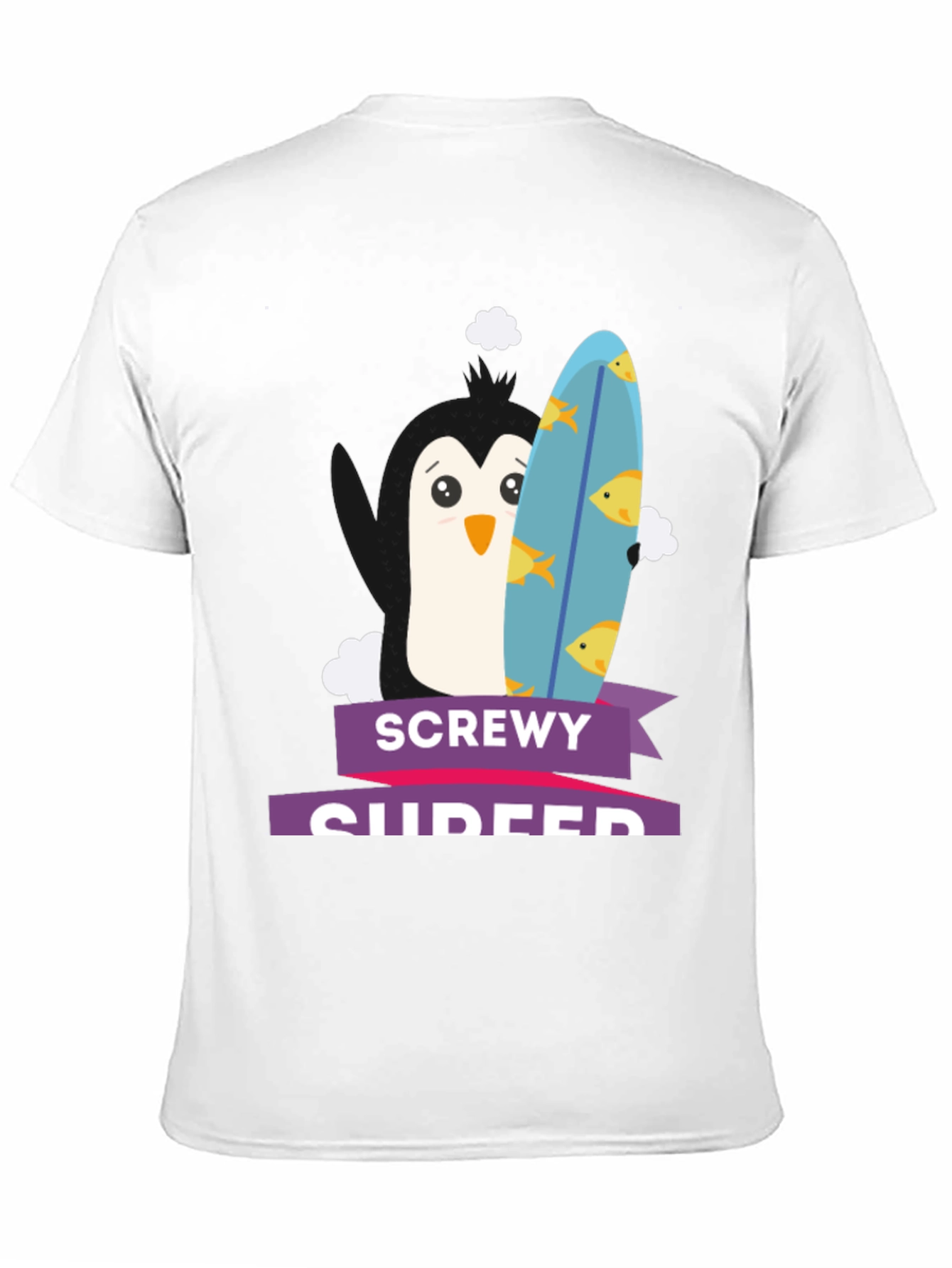 Screw Surfer Penguin Graphic T-Shirt