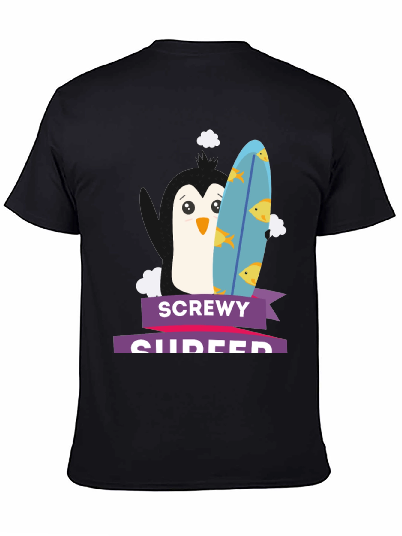 Screw Surfer Penguin Graphic T-Shirt
