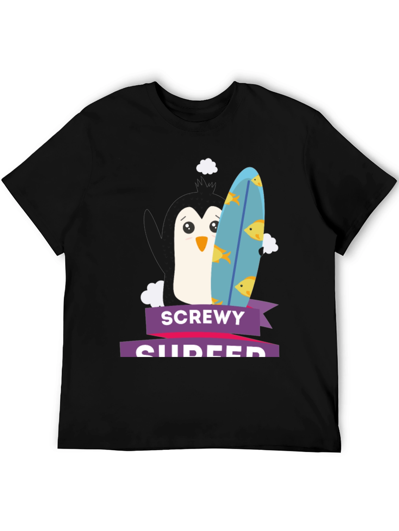 Screw Surfer Penguin Graphic T-Shirt