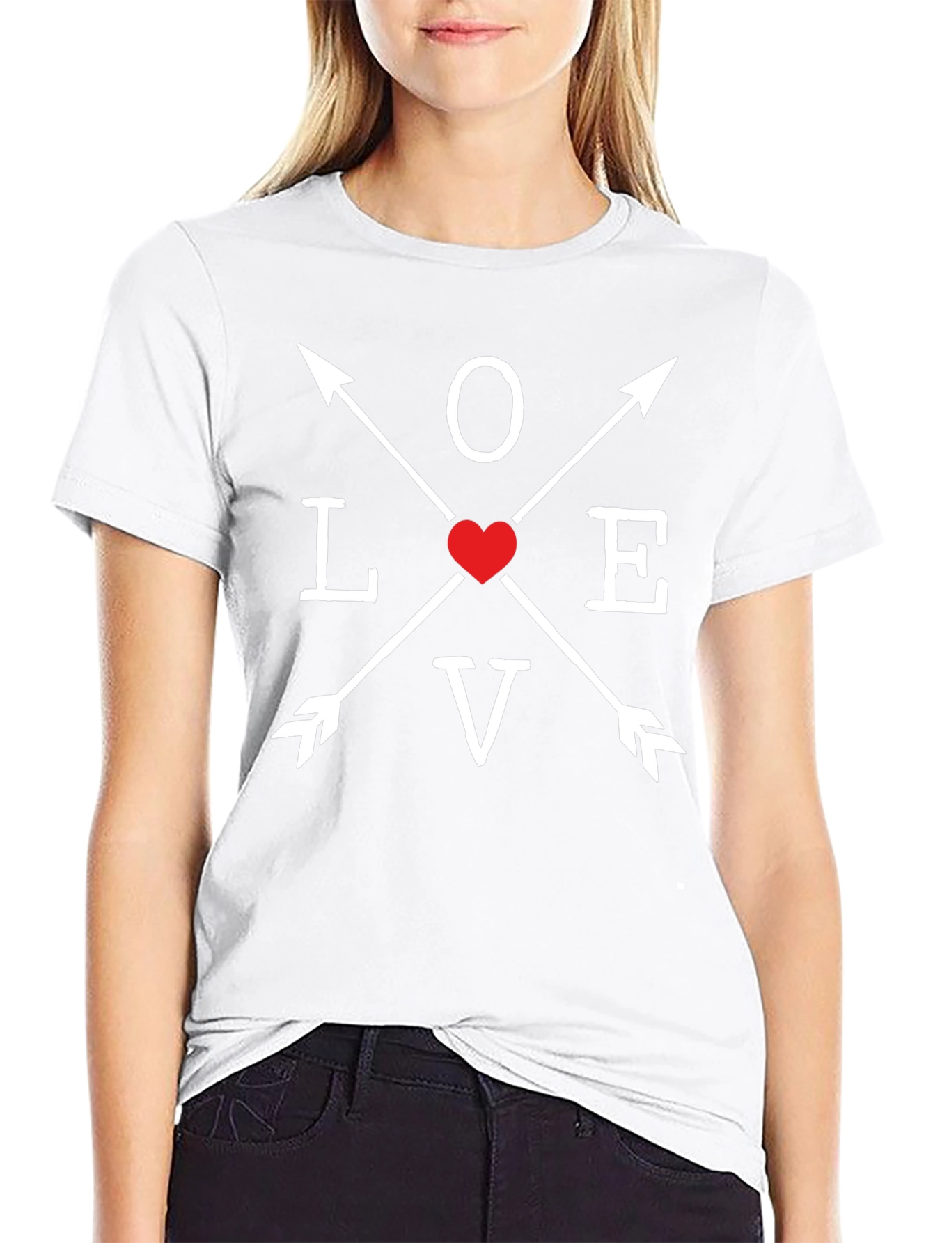Love Arrows Graphic Tee - Heart Valentines Day T-Shirt