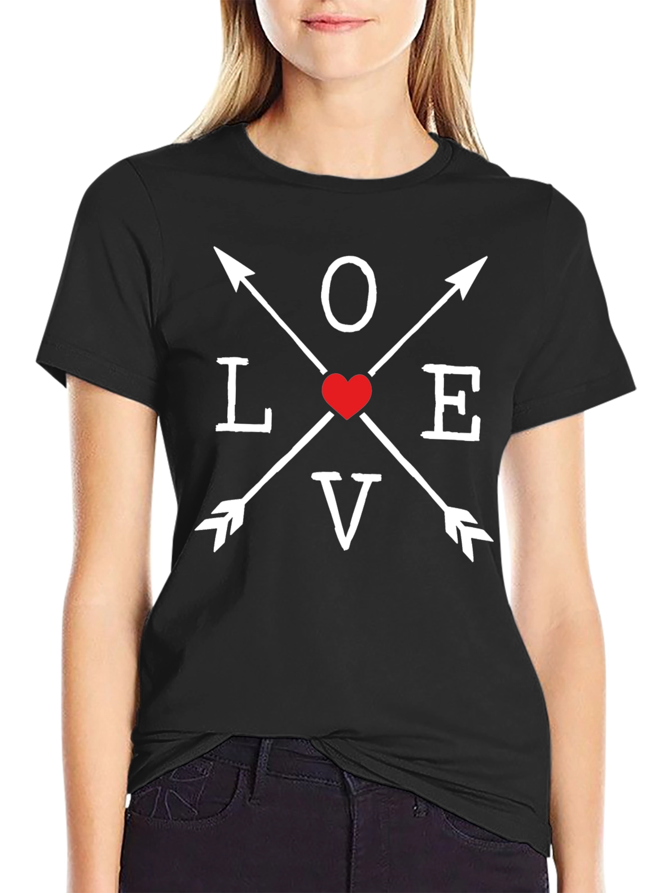 Love Arrows Graphic Tee - Heart Valentines Day T-Shirt
