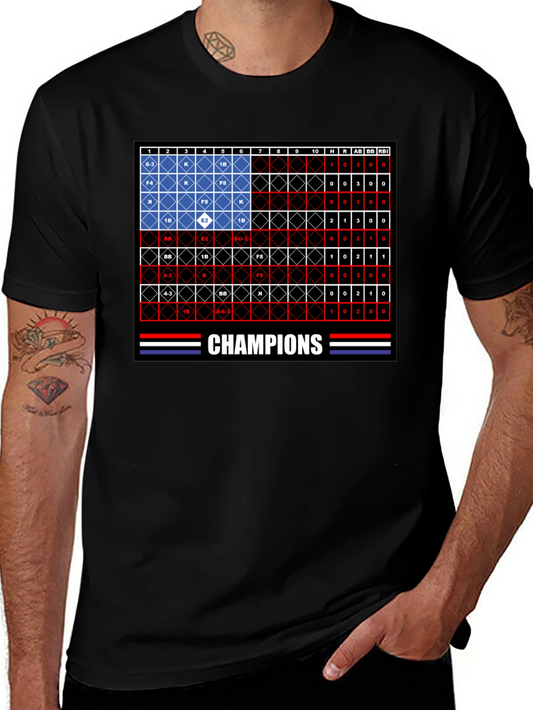 Champions Baseball Flag T-Shirt - Team Pride Tee